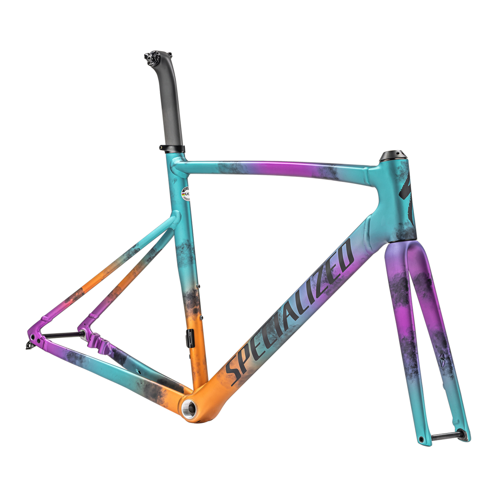 Specialized Allez Sprint Frameset - D'Aluisio Smartweld Alloy - Gloss Ink Technique/Lagoon Blue, Purple Orchid, Orange Tint/Midnight Shadow