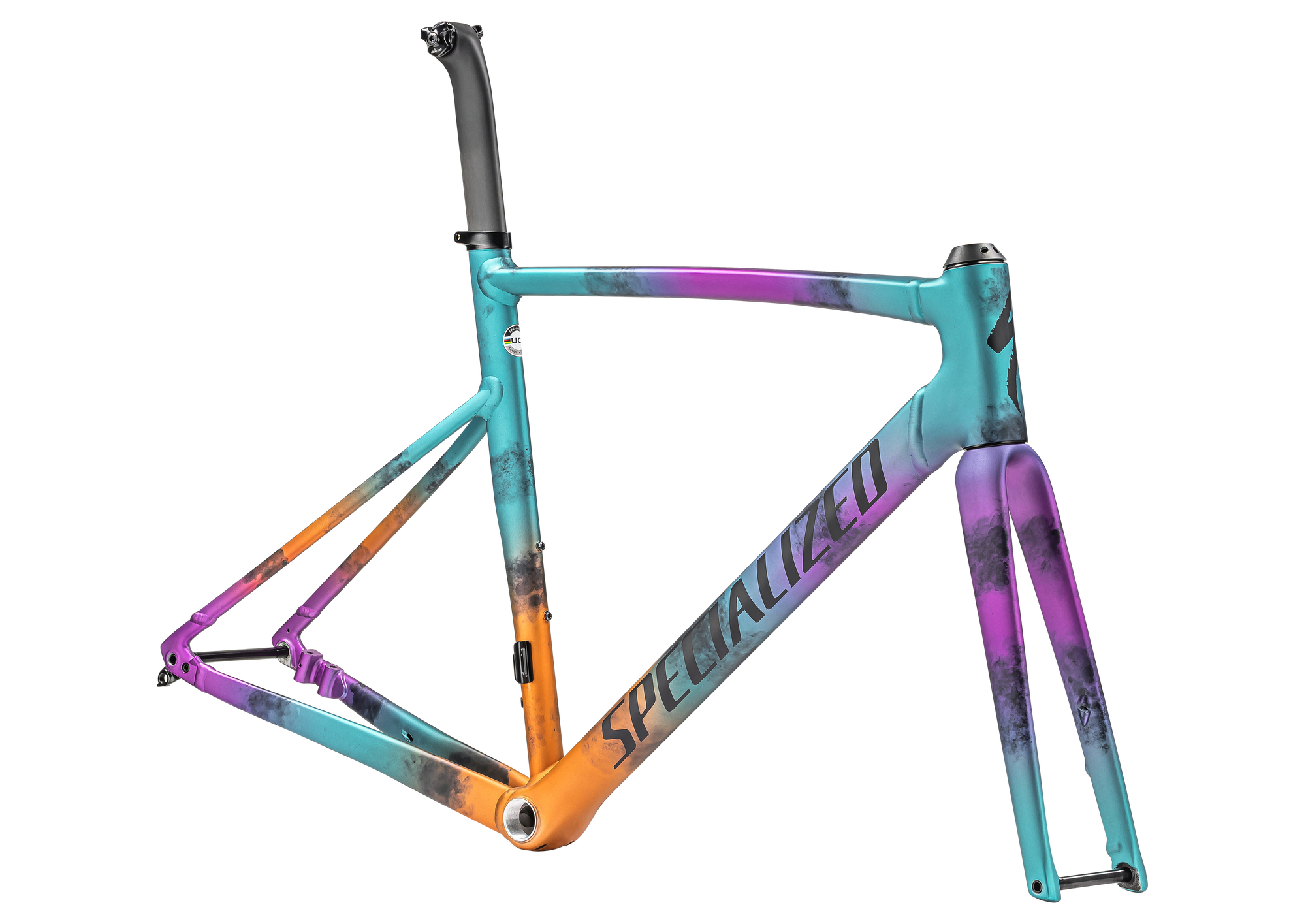 Specialized Allez Sprint Frameset - D'Aluisio Smartweld Alloy - Gloss Ink Technique/Lagoon Blue, Purple Orchid, Orange Tint/Midnight Shadow