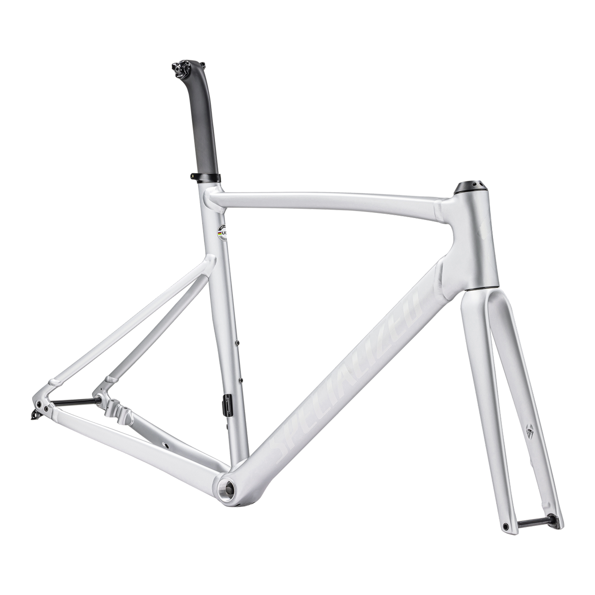 Specialized Allez Sprint Frameset - D'Aluisio Smartweld Alloy - Satin Silver Dust/Gloss Transparent Decals