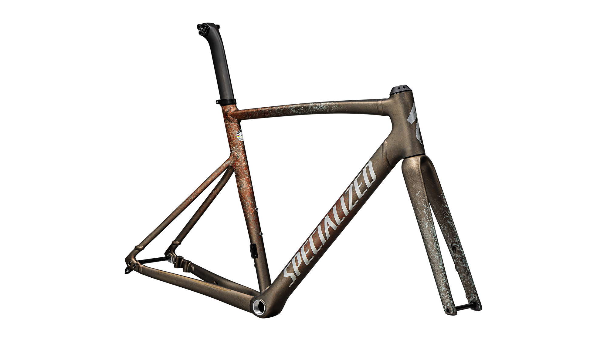Specialized Allez Sprint Frameset - D'Aluisio Smartweld Alloy - Copper Multicolor Blurred Impasto / Brushed Liquid Metal