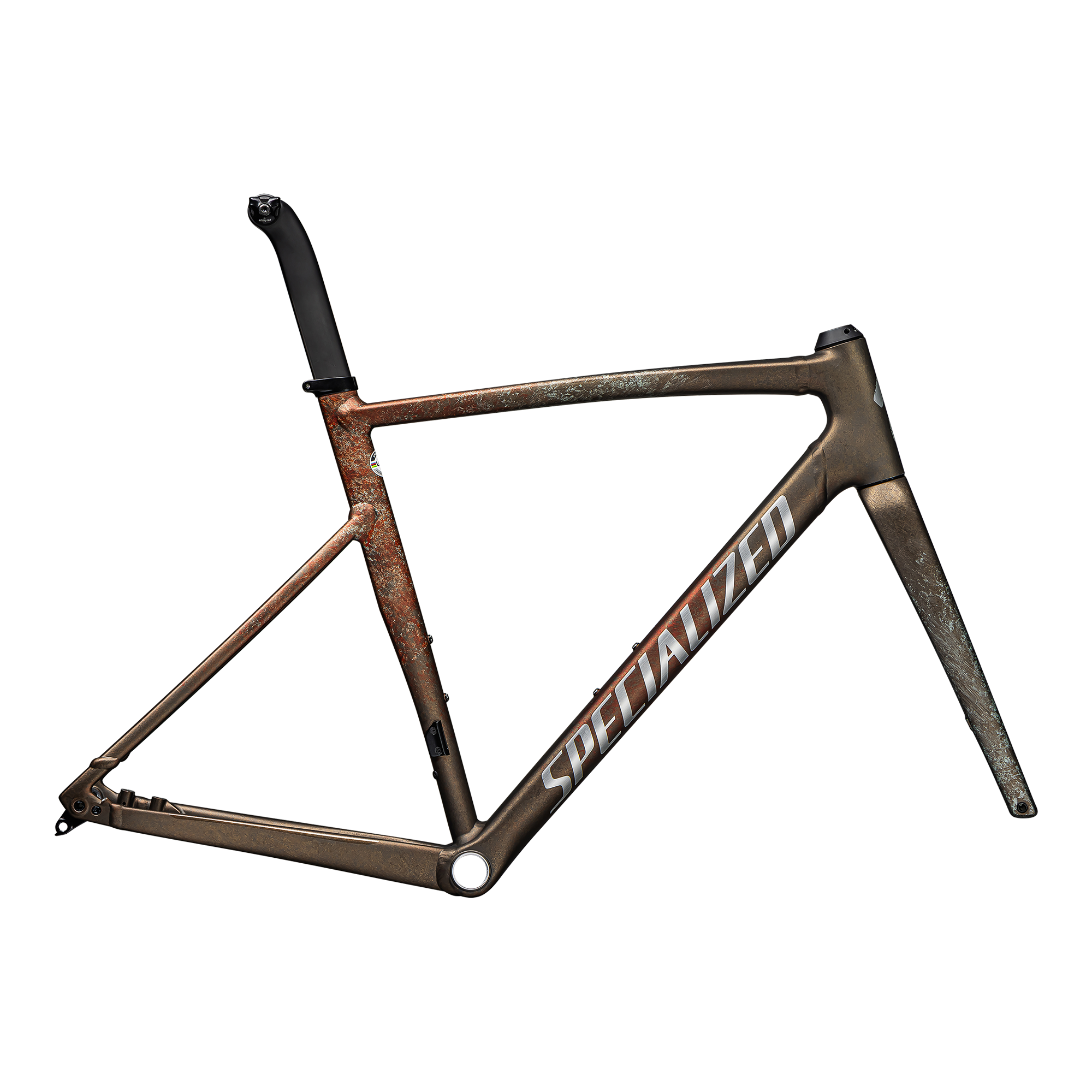 Specialized Allez Sprint Frameset - D'Aluisio Smartweld Alloy - Copper Multicolor Blurred Impasto / Brushed Liquid Metal