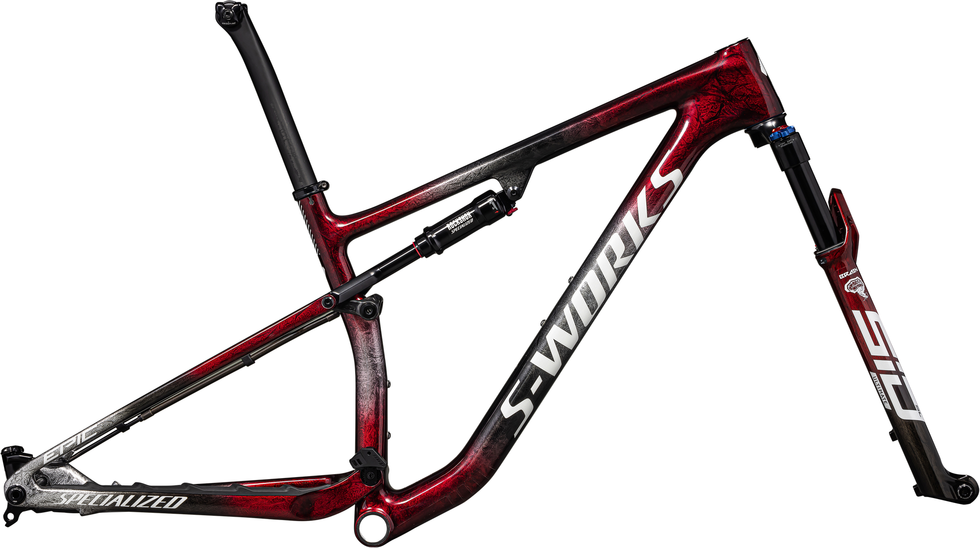 Specialized S-Works Epic Frameset - Gloss Red Tint / Black Tint / Flake Silver / Granite