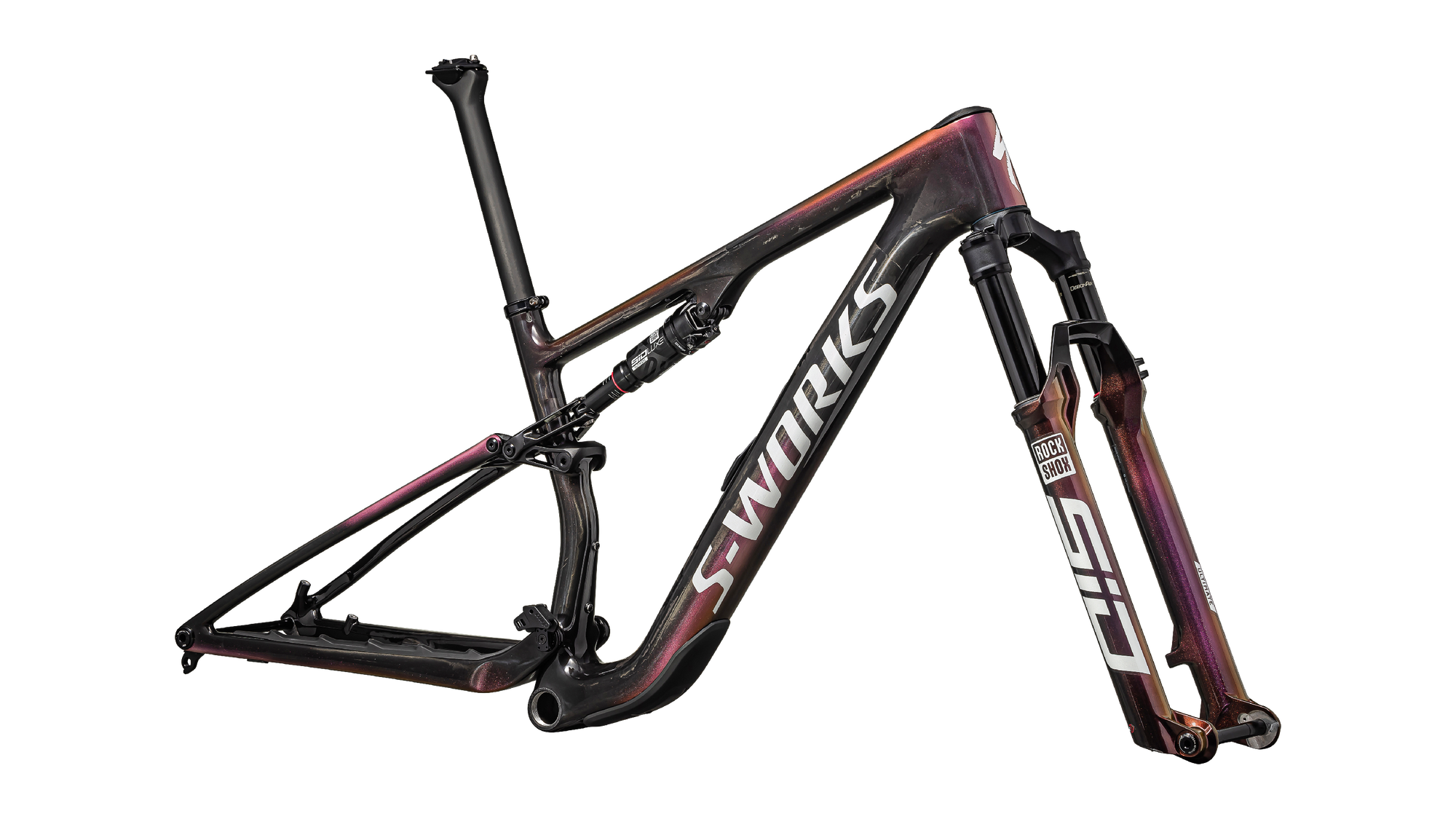 Specialized S-Works Epic 8 Frameset - Rockshox SIDLuxe Ultimate - Gloss Carbon/Metallic Vivid Pink/Viavi Magenta Gold/Metallic Midnight Shadow/White