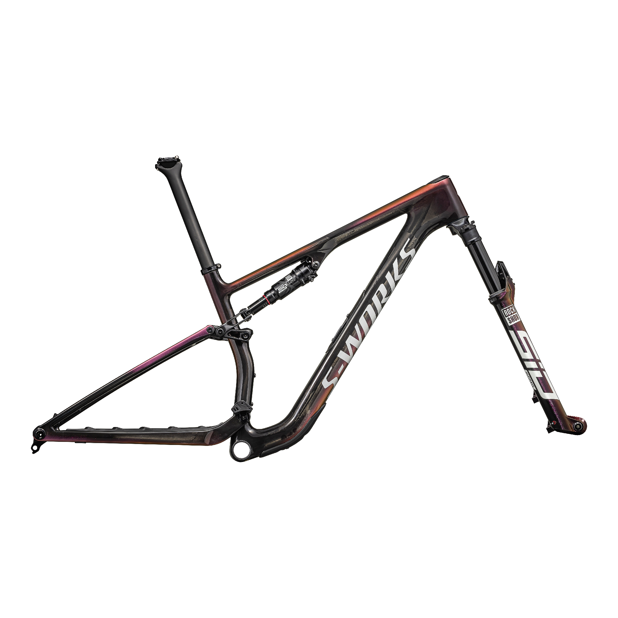 Specialized S-Works Epic 8 Frameset - Rockshox SIDLuxe Ultimate - Gloss Carbon/Metallic Vivid Pink/Viavi Magenta Gold/Metallic Midnight Shadow/White