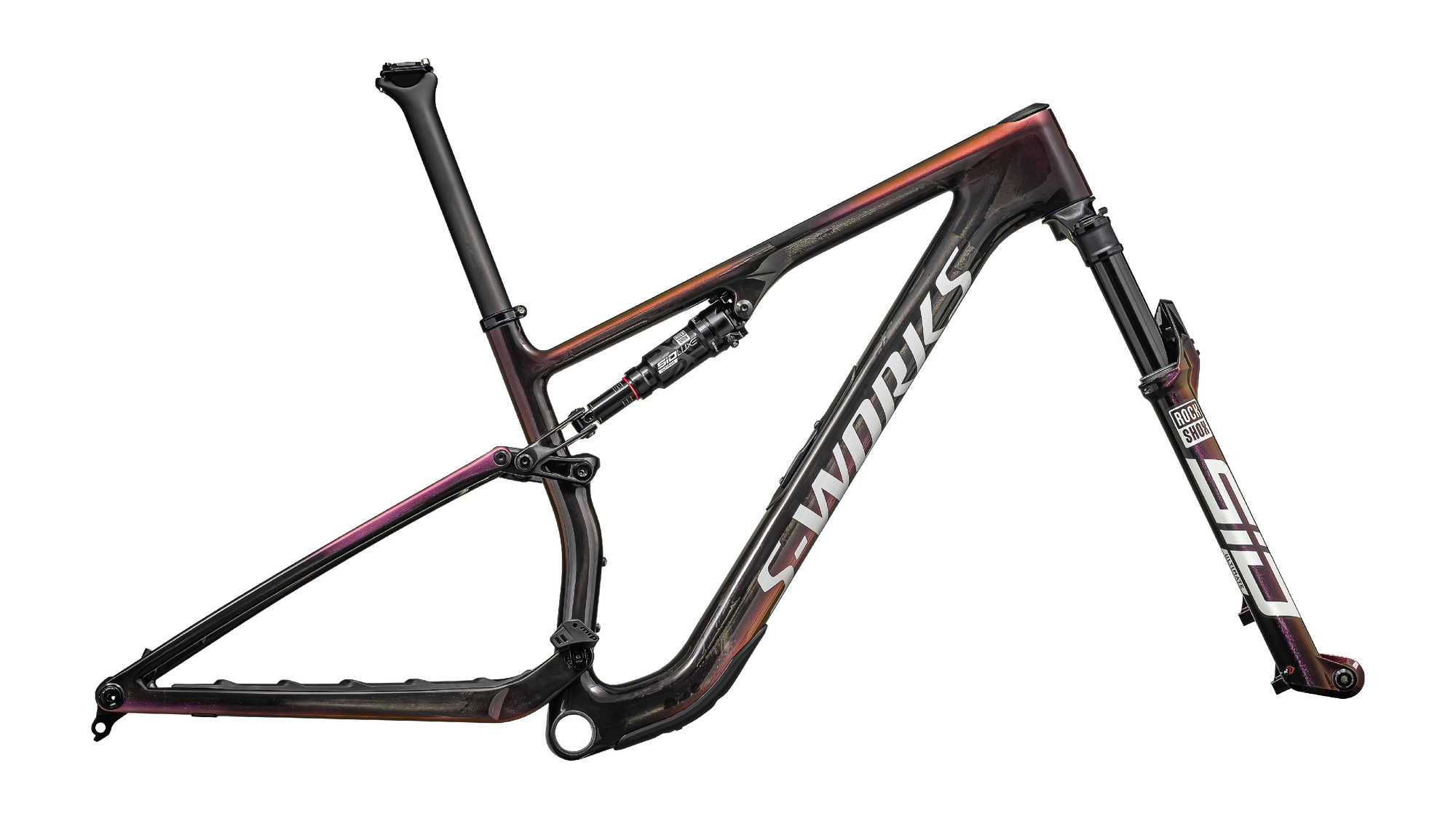 Specialized S-Works Epic 8 Frameset - Rockshox SIDLuxe Ultimate - Gloss Carbon/Metallic Vivid Pink/Viavi Magenta Gold/Metallic Midnight Shadow/White