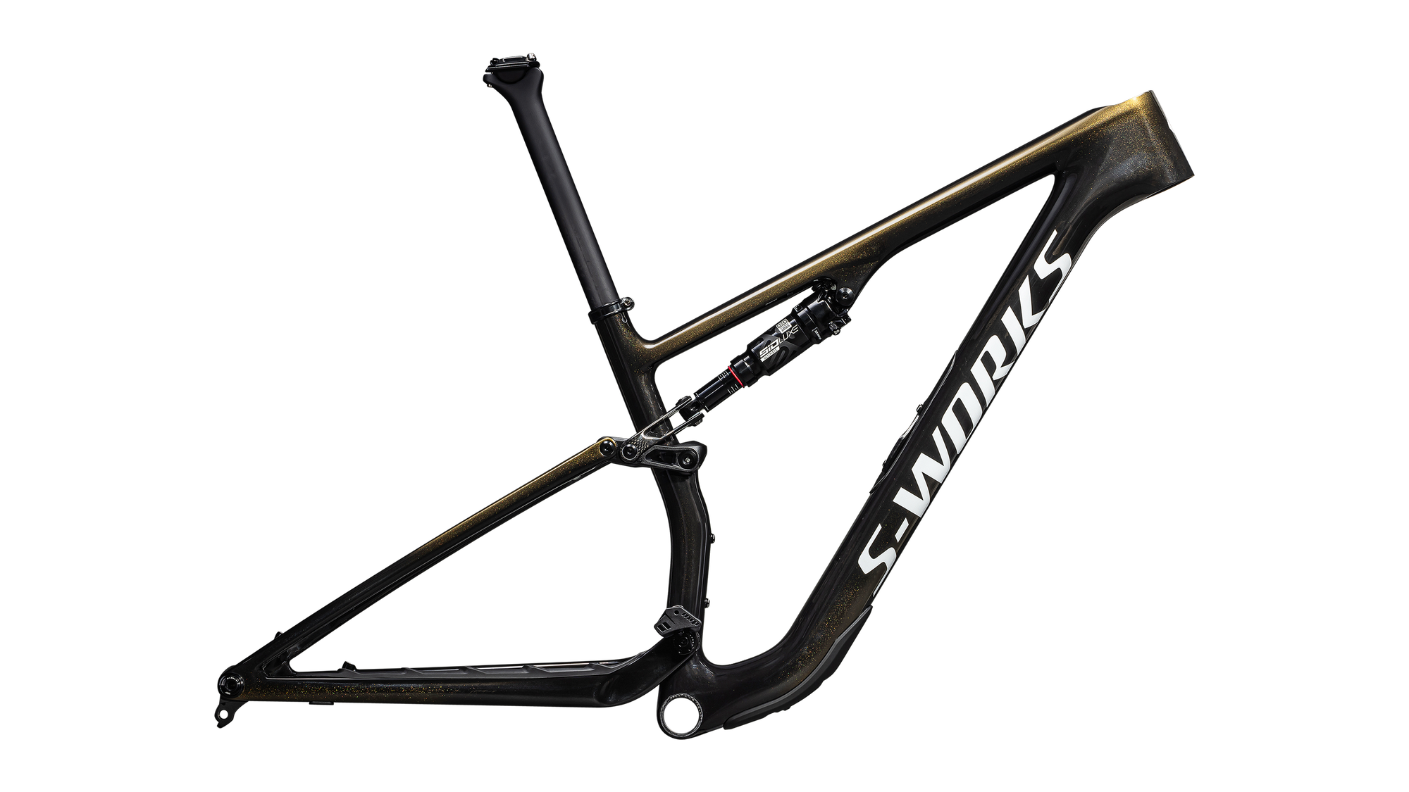 Specialized S-Works Epic 8 Frameset - SRAM RockShox SIDLuxe Ultimate - Gloss Carbon Gold Pearl / Metallic White Silver