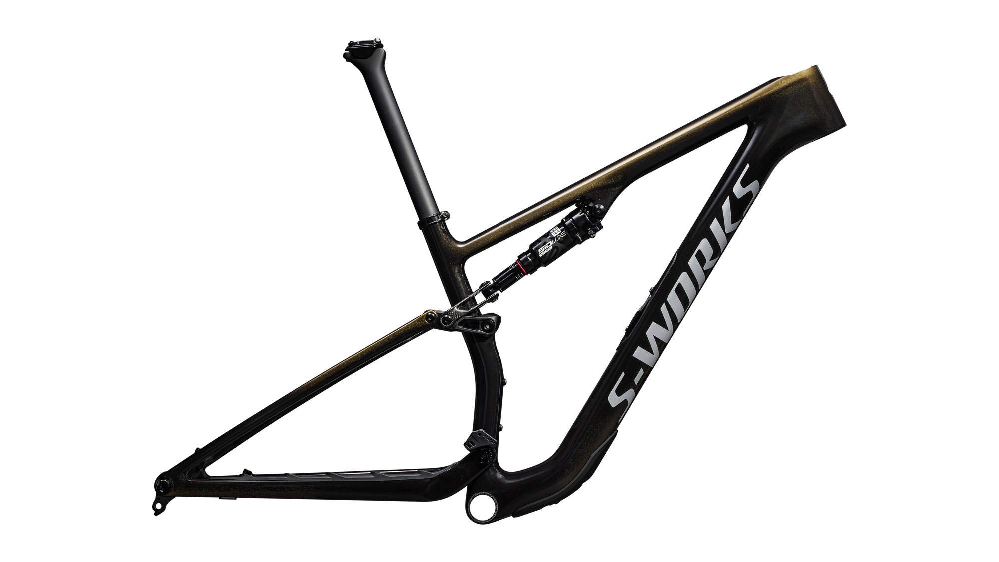 Specialized S-Works Epic 8 Frameset - SRAM RockShox SIDLuxe Ultimate - Gloss Carbon Gold Pearl / Metallic White Silver