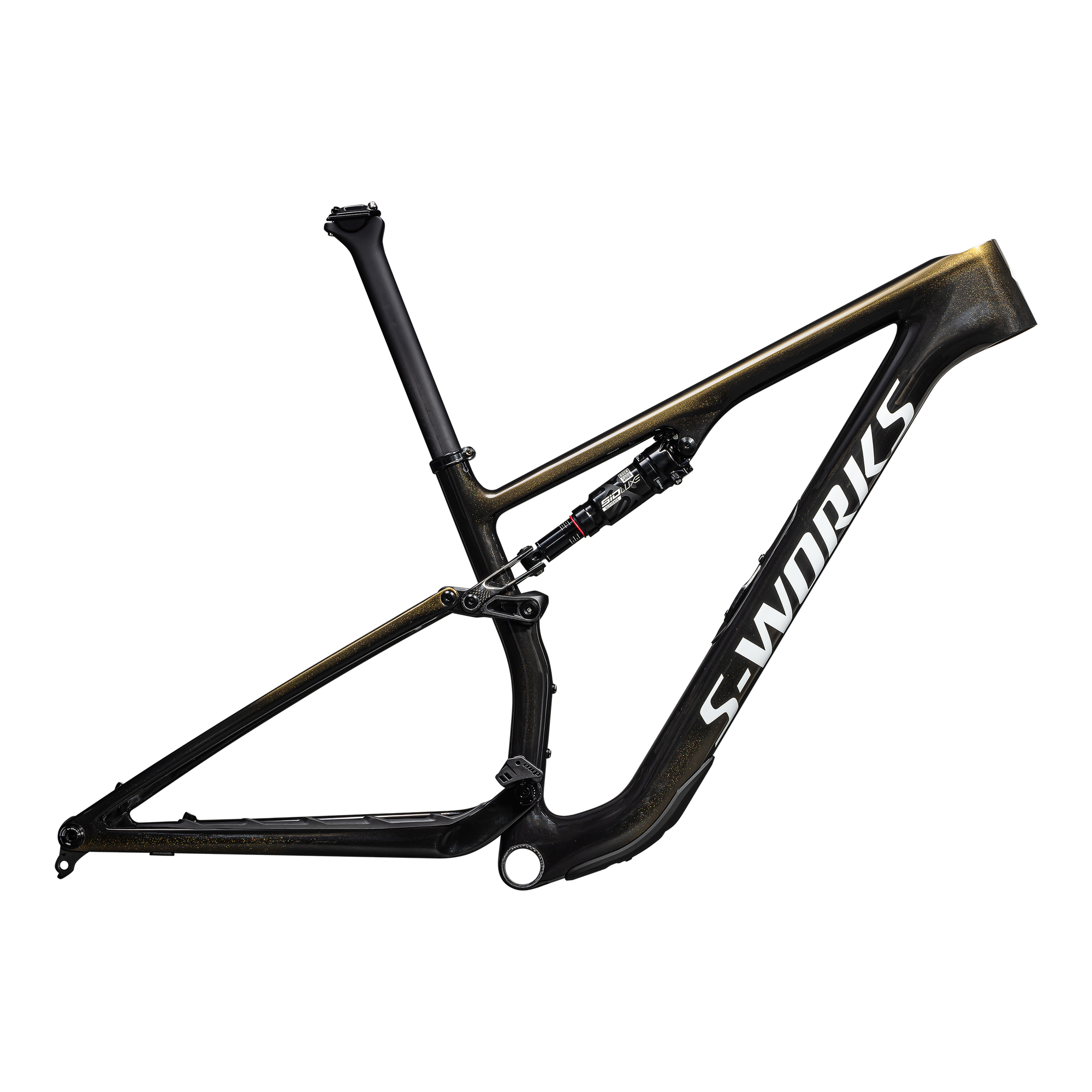 Specialized S-Works Epic 8 Frameset - SRAM RockShox SIDLuxe Ultimate - Gloss Carbon Gold Pearl / Metallic White Silver