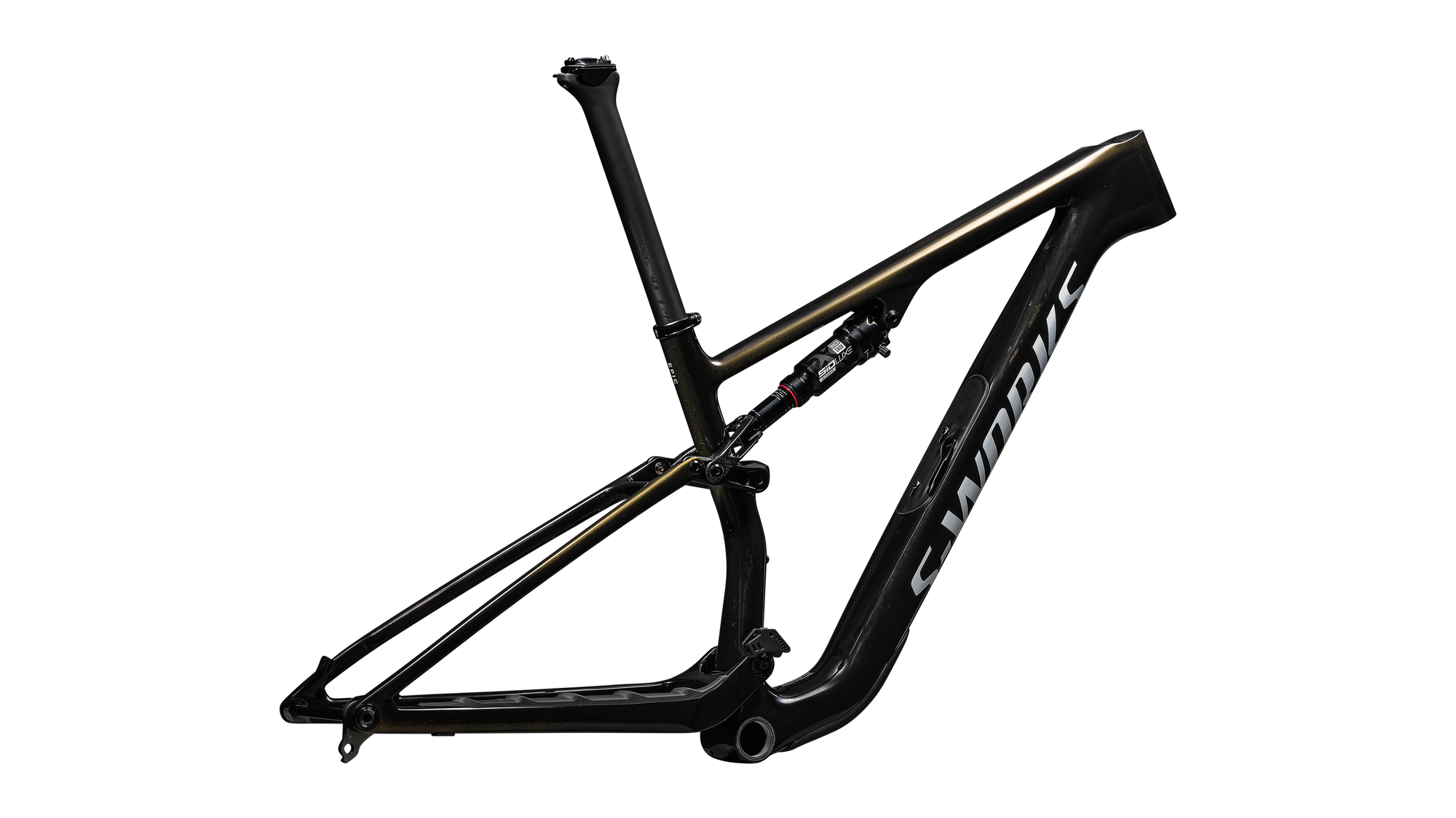 Specialized S-Works Epic 8 Frameset - SRAM RockShox SIDLuxe Ultimate - Gloss Carbon Gold Pearl / Metallic White Silver