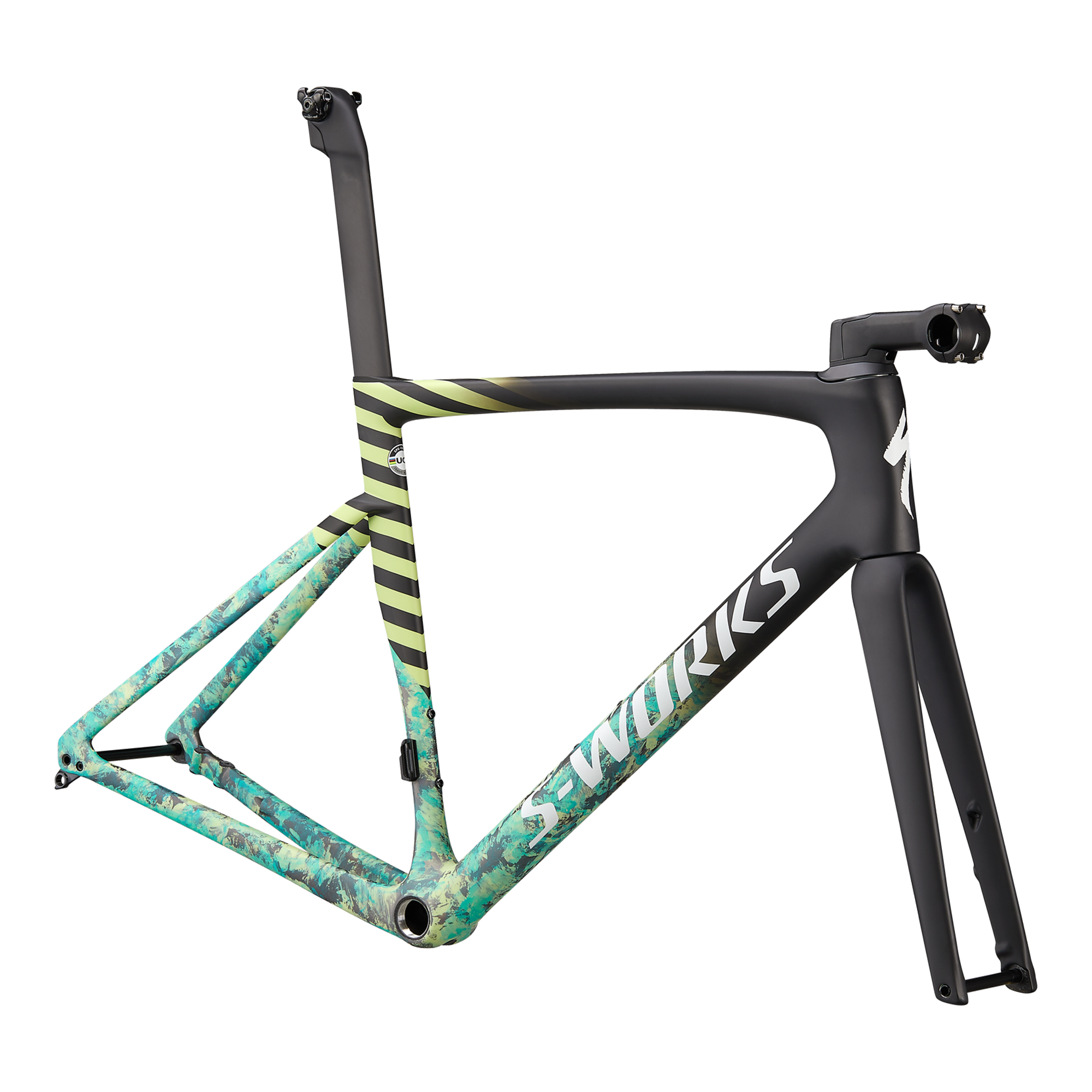 Specialized S-Works Tarmac SL7 Frameset - FACT 12r Carbon - Carbon/Lagoon Blue/Limestone/Gloss Abalone