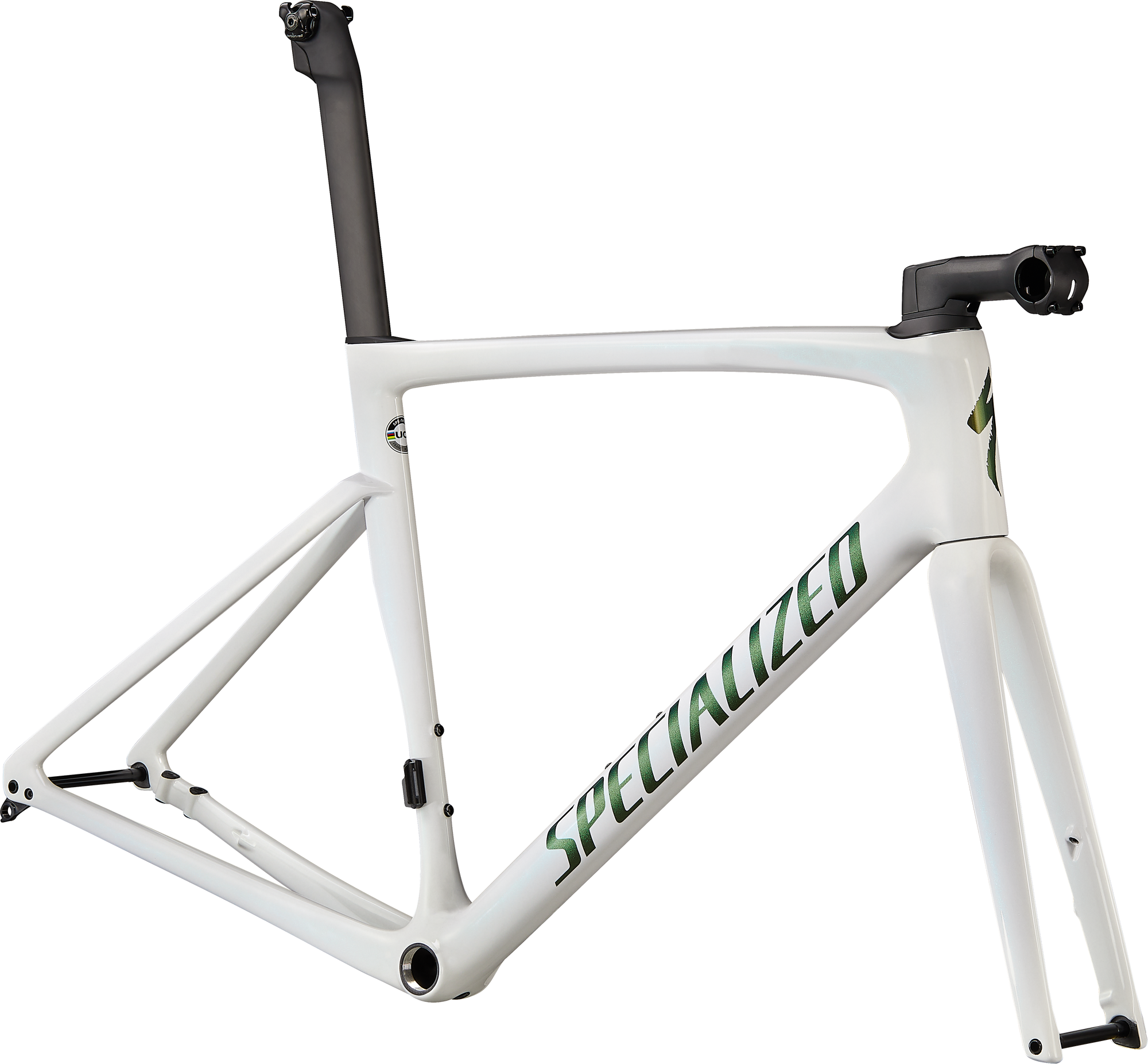 Specialized Tarmac SL7 Frameset - Chameleon Silver Green Tint Over White/Snake Eye