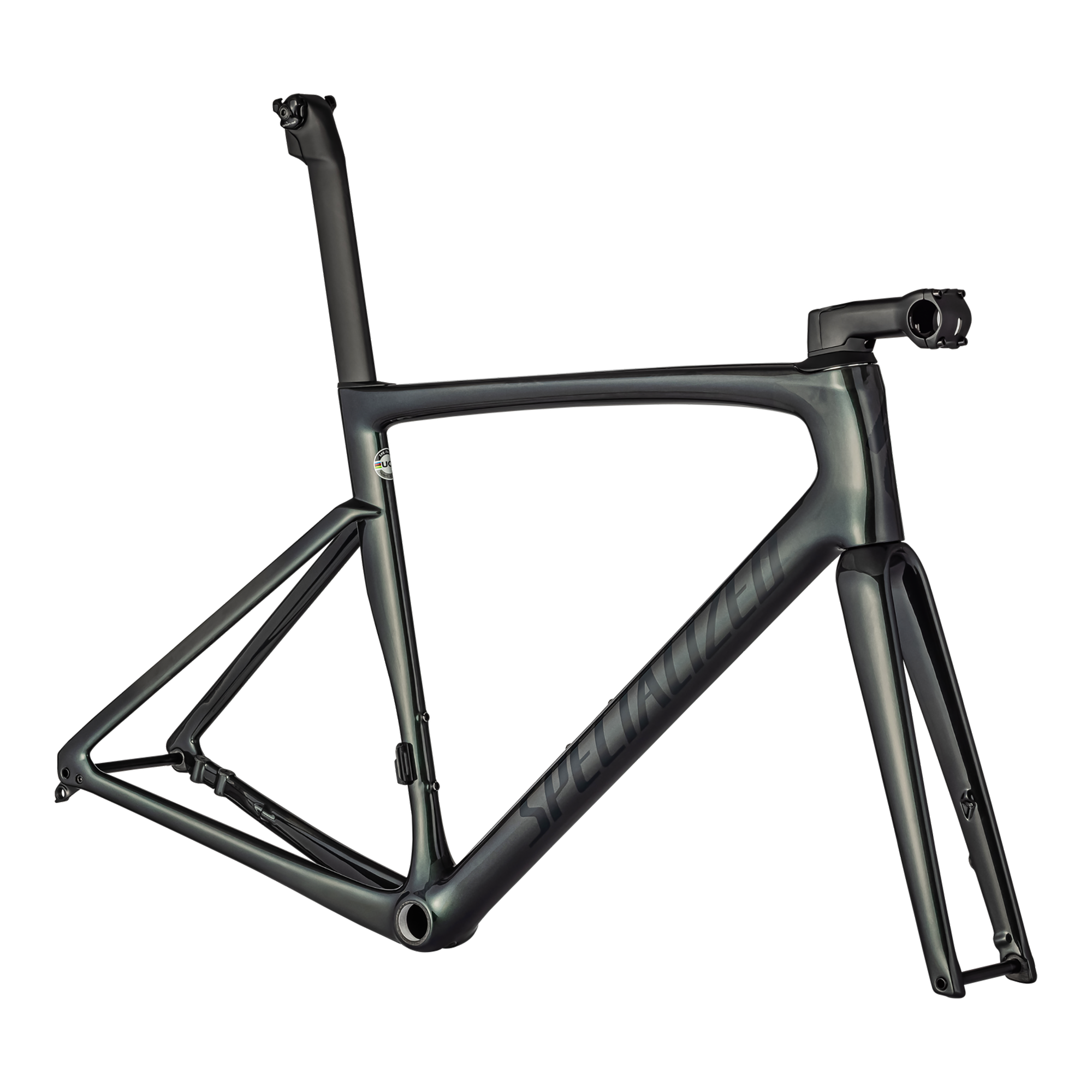Specialized Tarmac SL7 Frameset - Gloss Carbon/Oil Tint/Forest Green