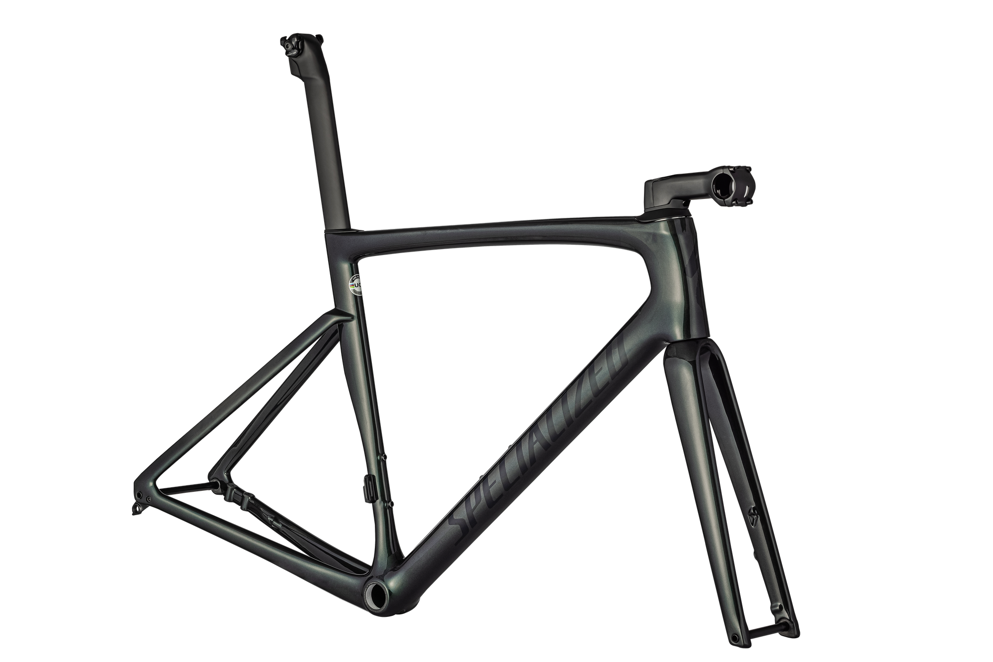 Specialized Tarmac SL7 Frameset - Gloss Carbon/Oil Tint/Forest Green