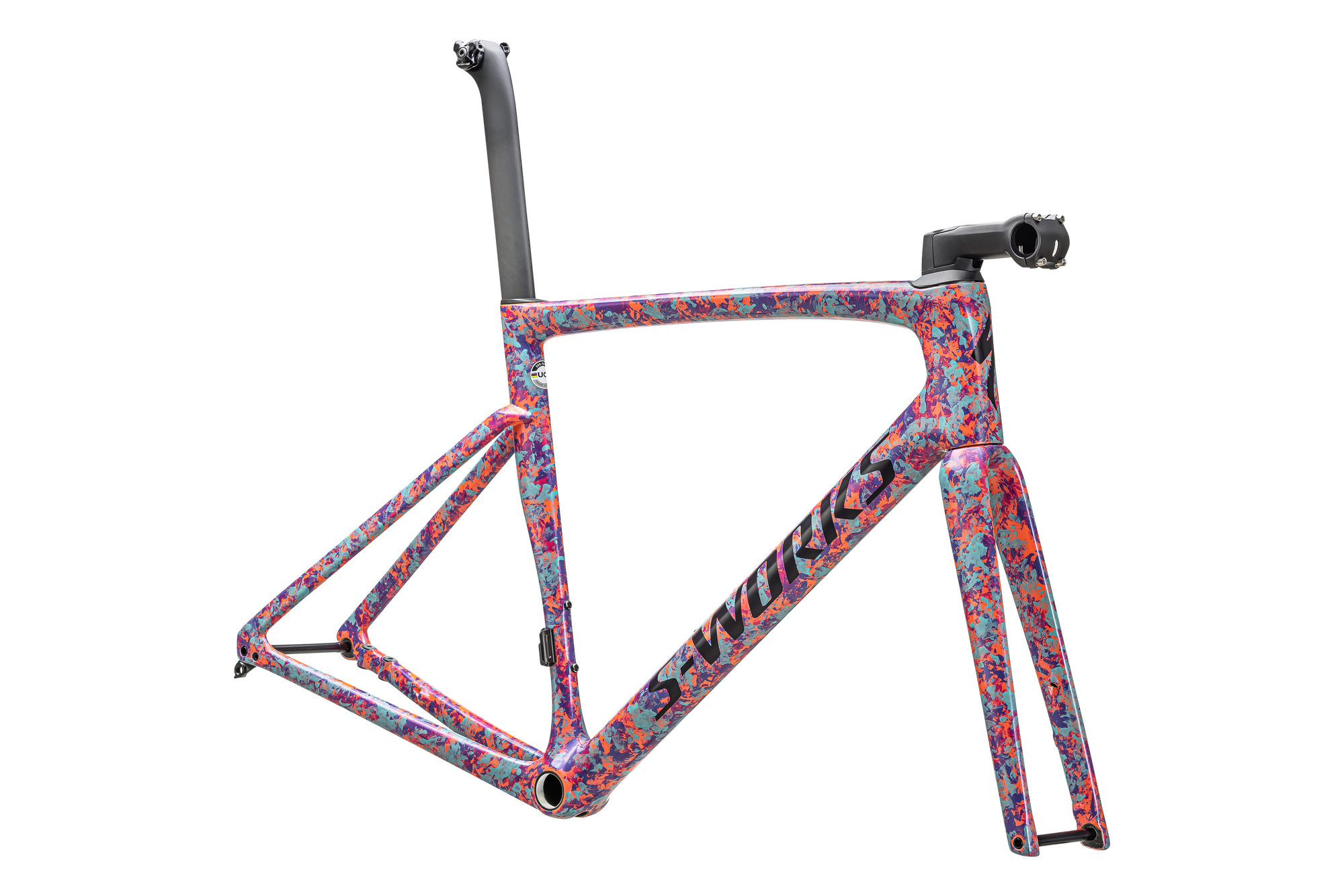 Specialized S-Works Tarmac SL7 Frameset - FACT 12r Carbon - Gloss Marbled Lagoon Blue-Purple Haze - Orichid-Blaze/Violet Purple Topcoat/Midnight Shadow