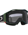 Oakley Airbrake MTB Black Green Colourshift Goggles With Light Grey Lens