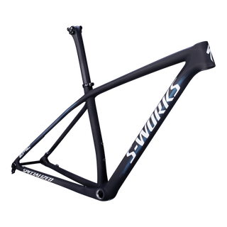 Specialized S-Works Epic Hardtail Frameset - Satin Carbon / Color Run Blue Murano Pearl / Gloss Chrome Foil Logos
