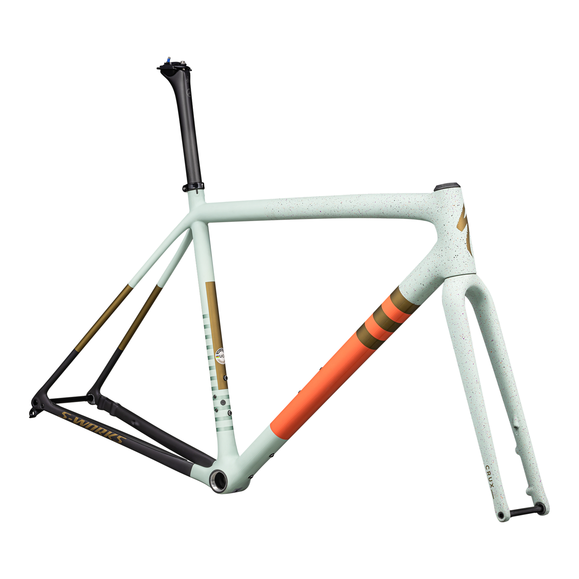 Specialized S-Works Crux Frameset - FACT 12r Carbon - Satin White Sage/Cactus Bloom/Midnight Shadow Speckle