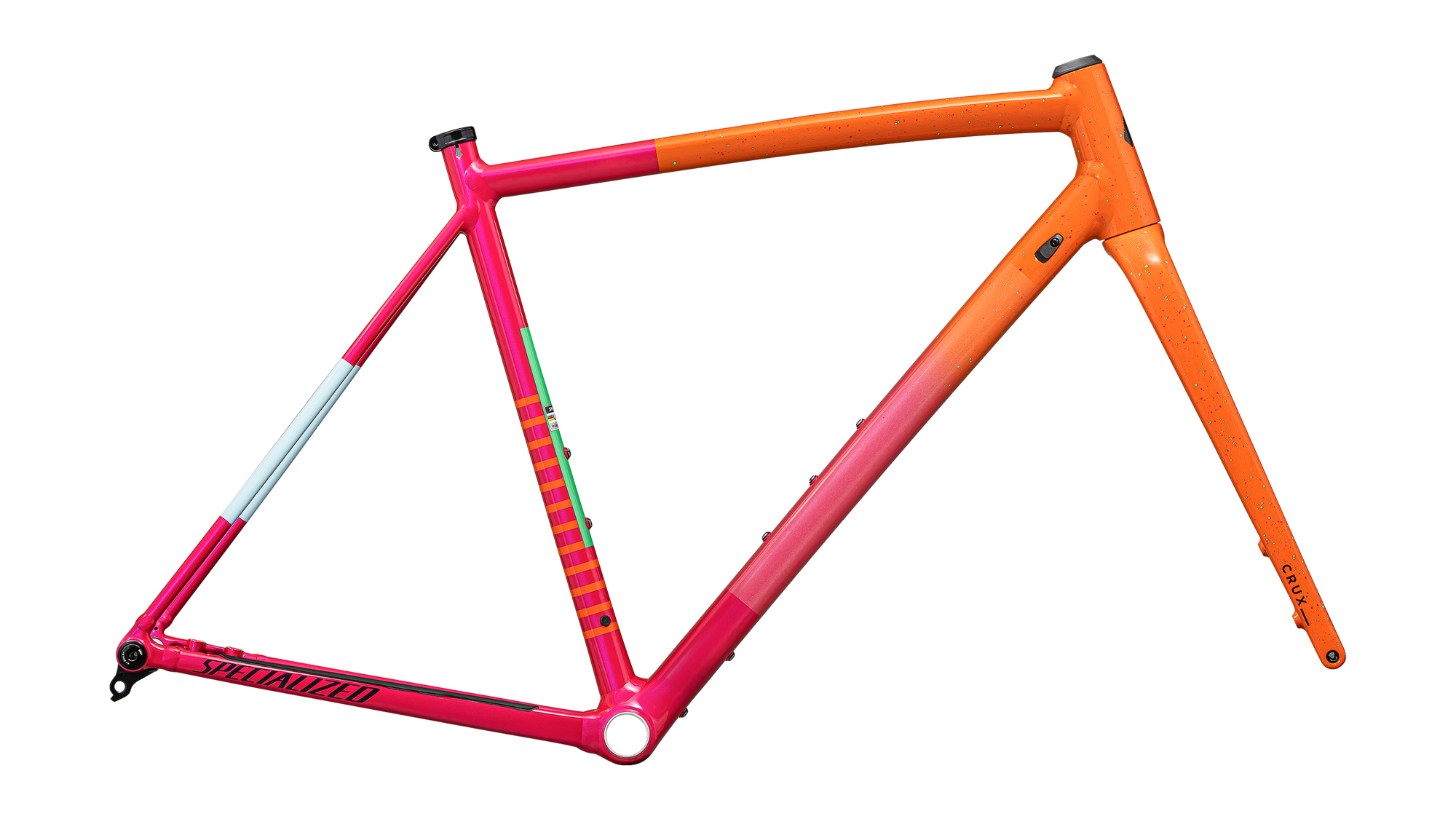Specialized Crux DSW Frameset - D'Aluisio Smartweld Alloy - Gloss Amber Glow/Vivid Pink/Metallic Midnight Shadow/Speckle