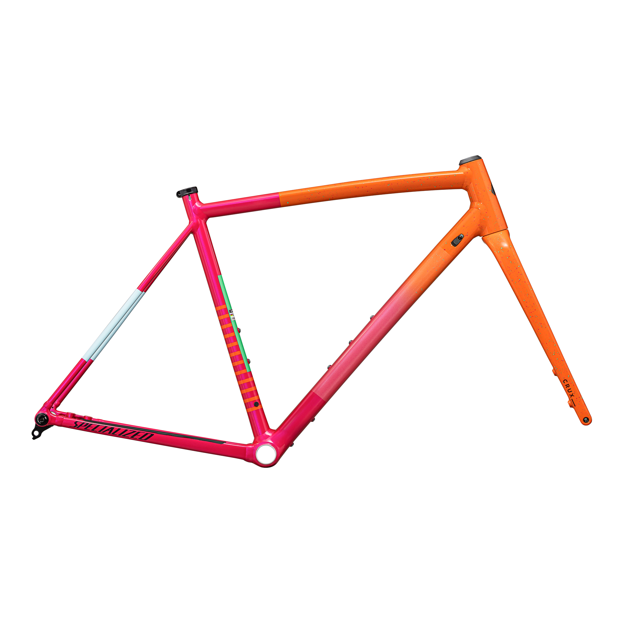 Specialized Crux DSW Frameset - D'Aluisio Smartweld Alloy - Gloss Amber Glow/Vivid Pink/Metallic Midnight Shadow/Speckle