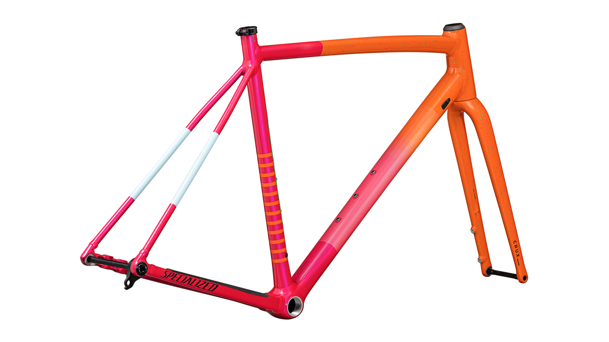 Specialized Crux DSW Frameset - D'Aluisio Smartweld Alloy - Gloss Amber Glow/Vivid Pink/Metallic Midnight Shadow/Speckle
