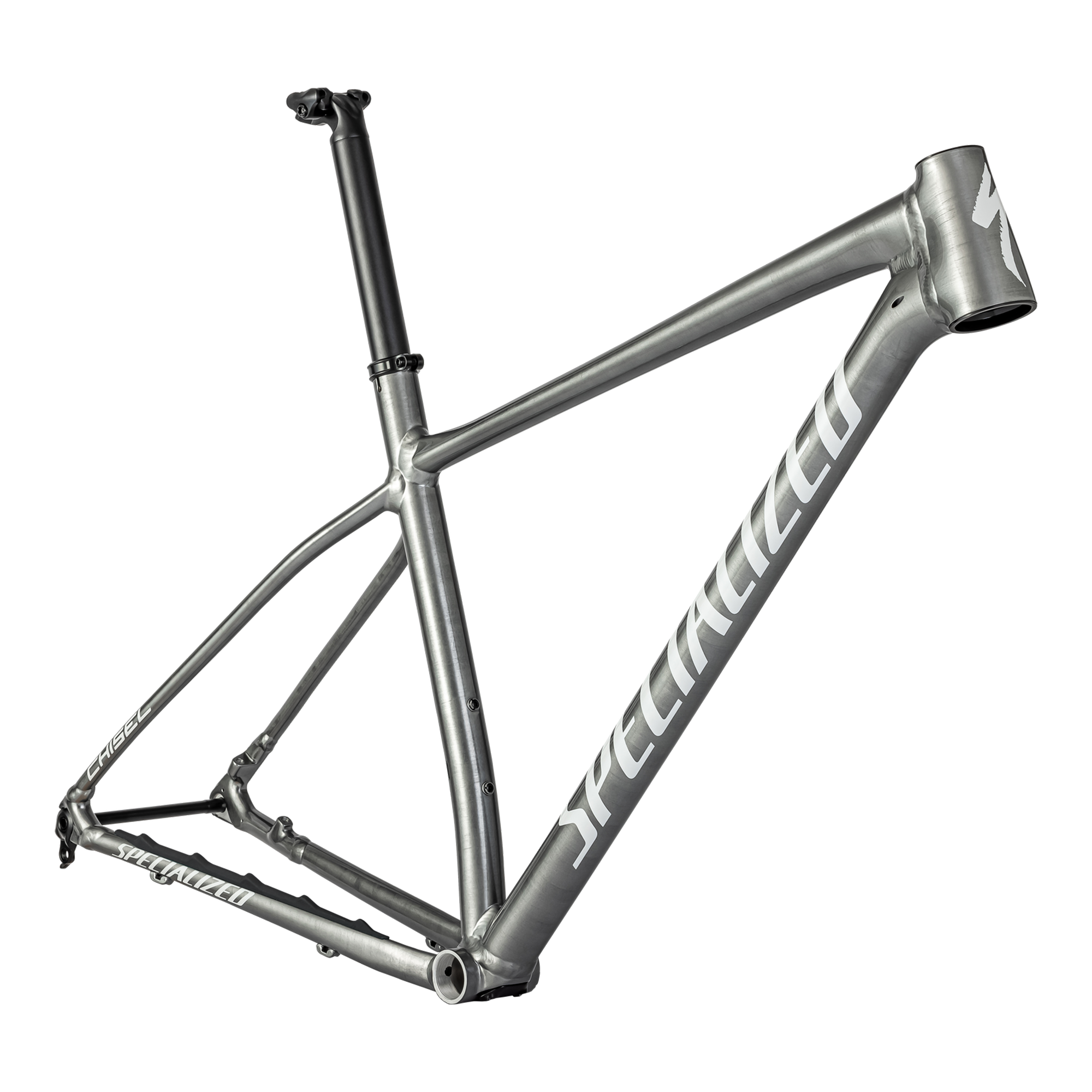 Specialized Chisel Hardtail Frameset - Satin Brushed Smoke Liquid Metal / Gloss Metallic White Silver