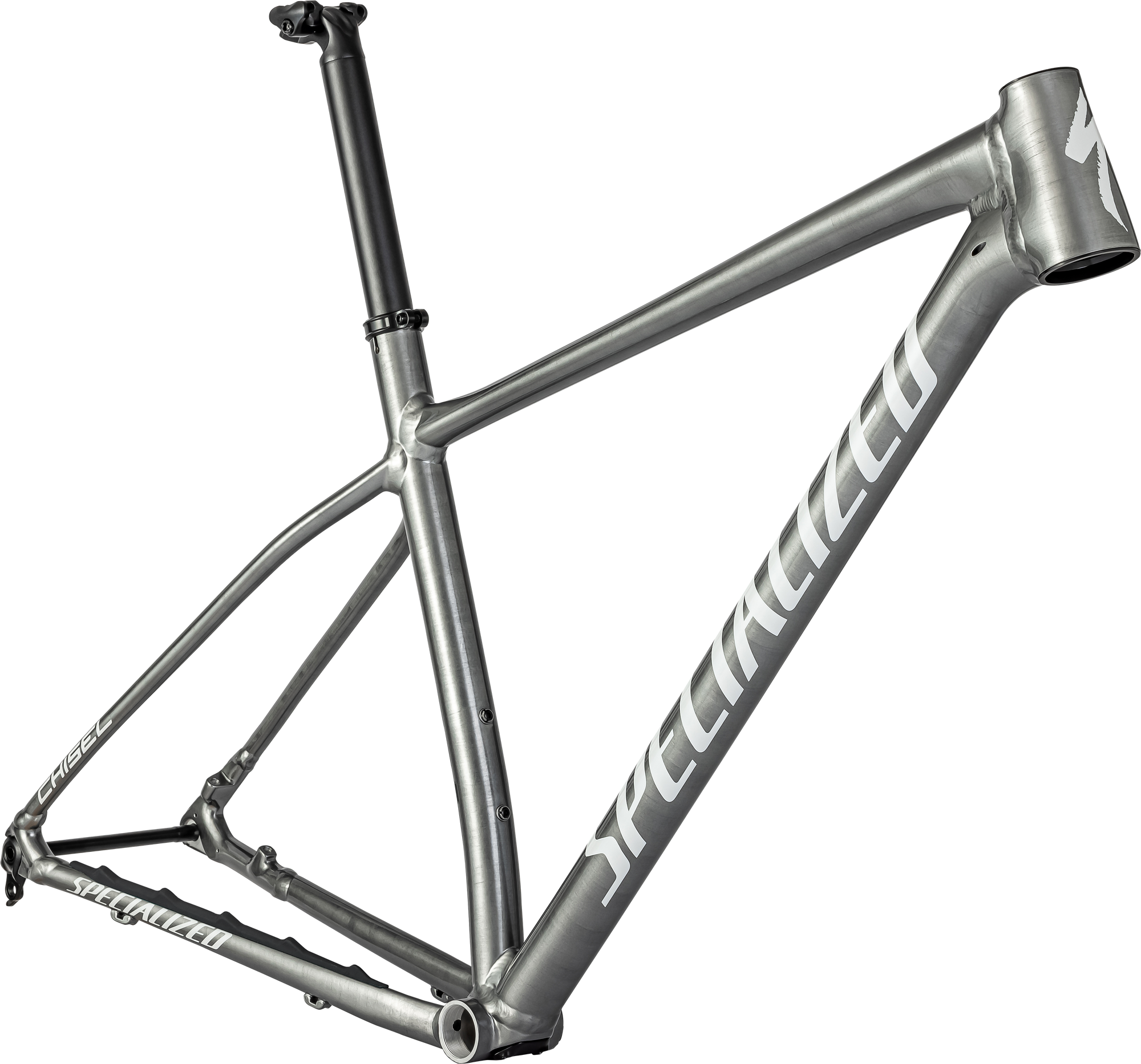 Specialized Chisel Hardtail Frameset - Satin Brushed Smoke Liquid Metal / Gloss Metallic White Silver