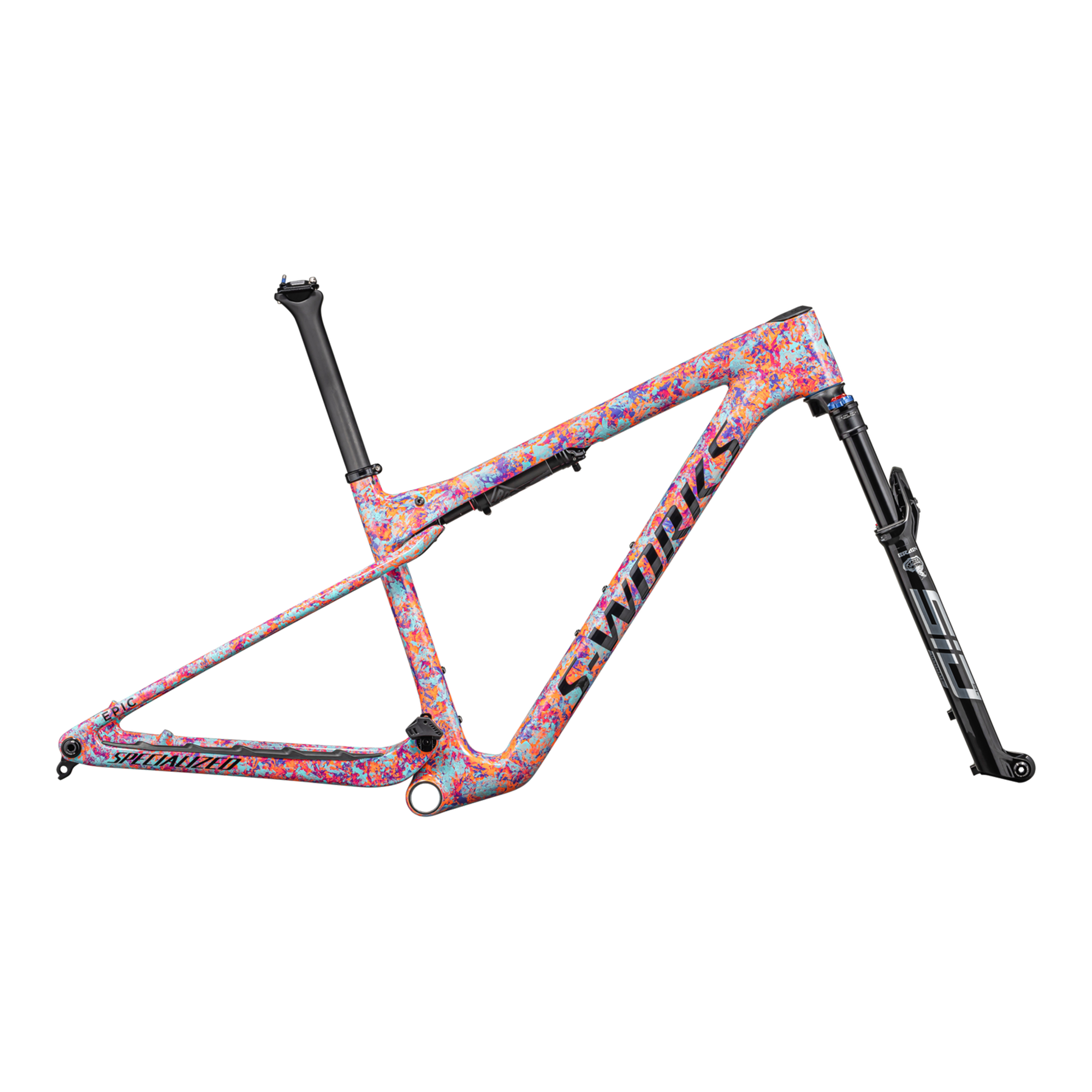 Specialized S-Works Epic World Cup Frameset - Rockshox SidLuxe WCID Ultimate - Gloss Lagoon Blue / Purple Orchid / Blaze Impasto