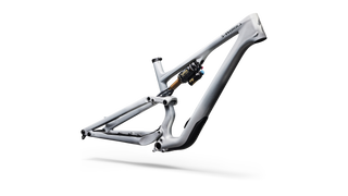 Specialized S-Works Stumpjumper 15 EVO Frameset - FOX FLOAT X GENIE Factory - Satin Shadow Silver / Ashen Grey / Gloss Black Liquid Metal