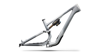Specialized S-Works Stumpjumper 15 EVO Frameset - FOX FLOAT X GENIE Factory - Satin Shadow Silver / Ashen Grey / Gloss Black Liquid Metal