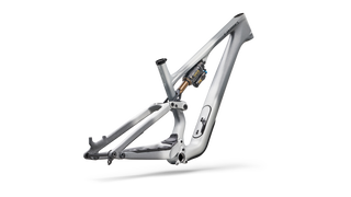 Specialized S-Works Stumpjumper 15 EVO Frameset - FOX FLOAT X GENIE Factory - Satin Shadow Silver / Ashen Grey / Gloss Black Liquid Metal