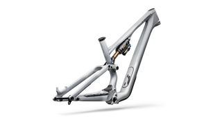 Specialized S-Works Stumpjumper 15 EVO Frameset - FOX FLOAT X GENIE Factory - Satin Shadow Silver / Ashen Grey / Gloss Black Liquid Metal