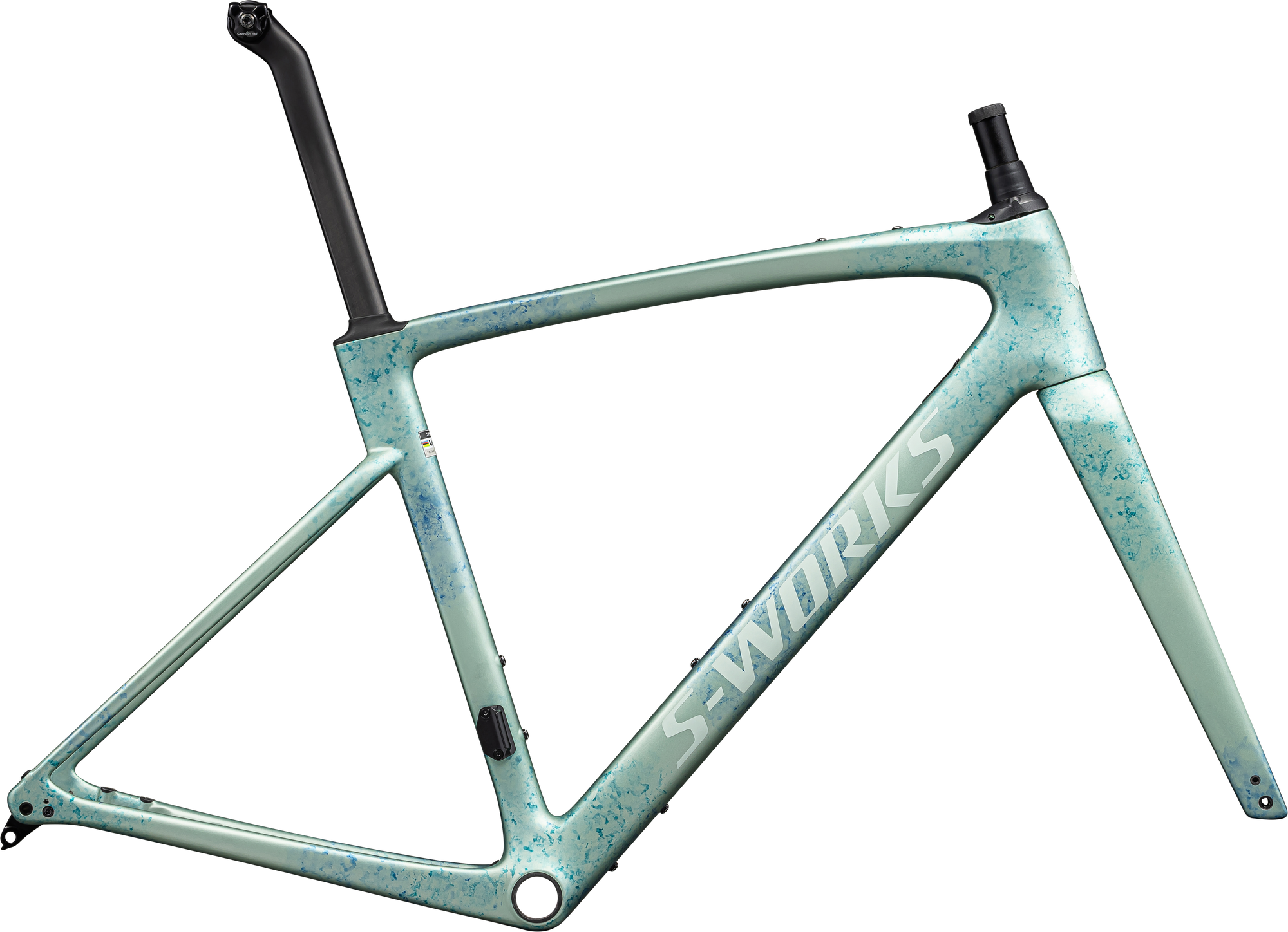 Specialized S-Works Roubaix SL8 Frameset - FACT 12R Carbon - Satn Metallic White Sage/Ink/White Sage