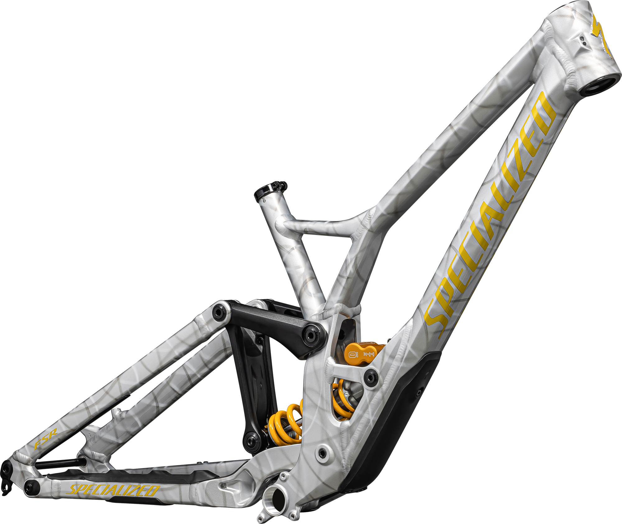 Specialized Demo Race Frameset - Gloss Silver Dust / Metallic Sulphur