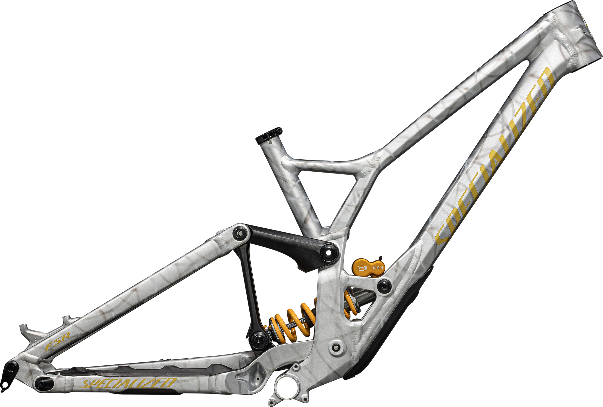 Specialized Demo Race Frameset - Gloss Silver Dust / Metallic Sulphur