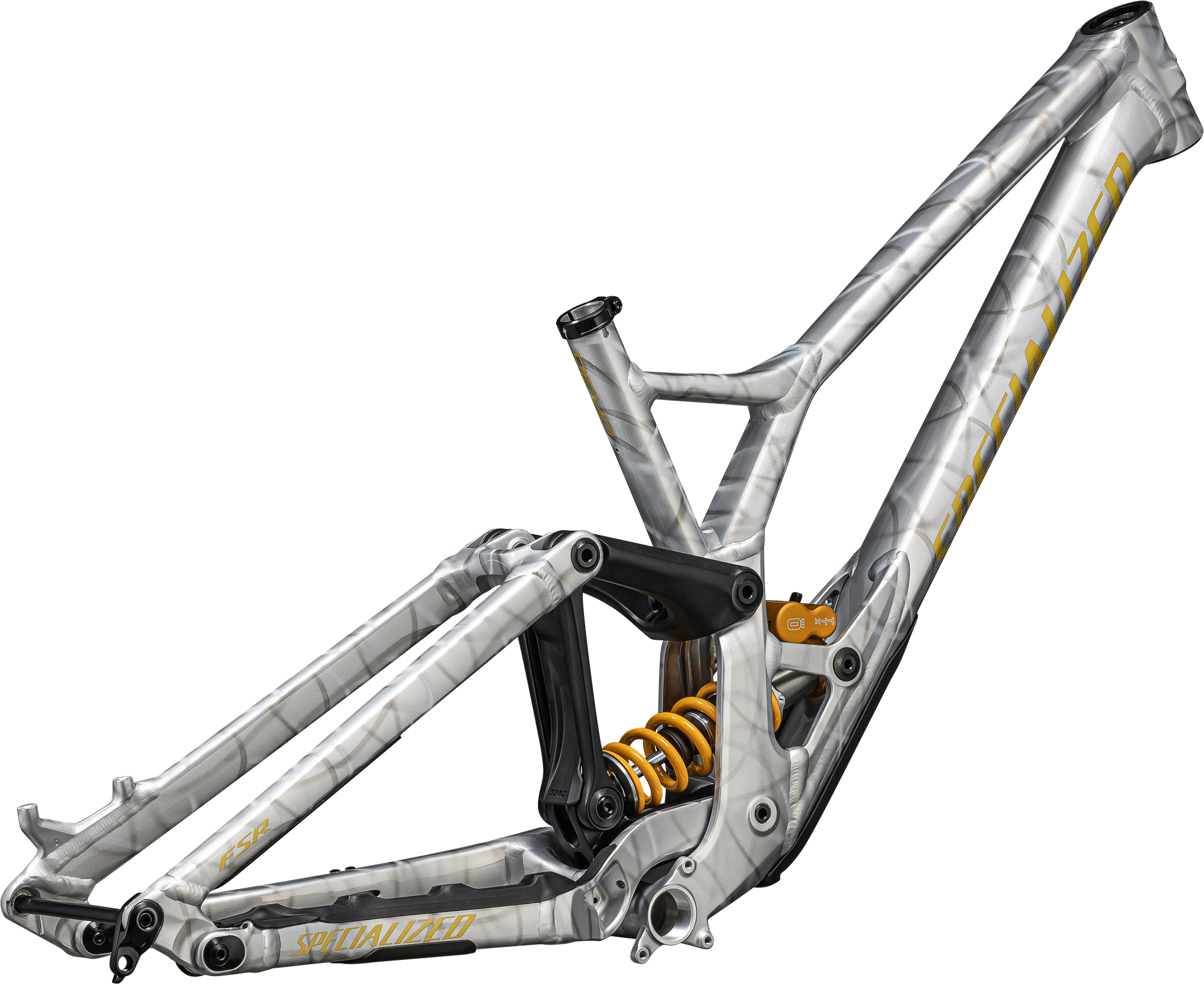 Specialized Demo Race Frameset - Gloss Silver Dust / Metallic Sulphur