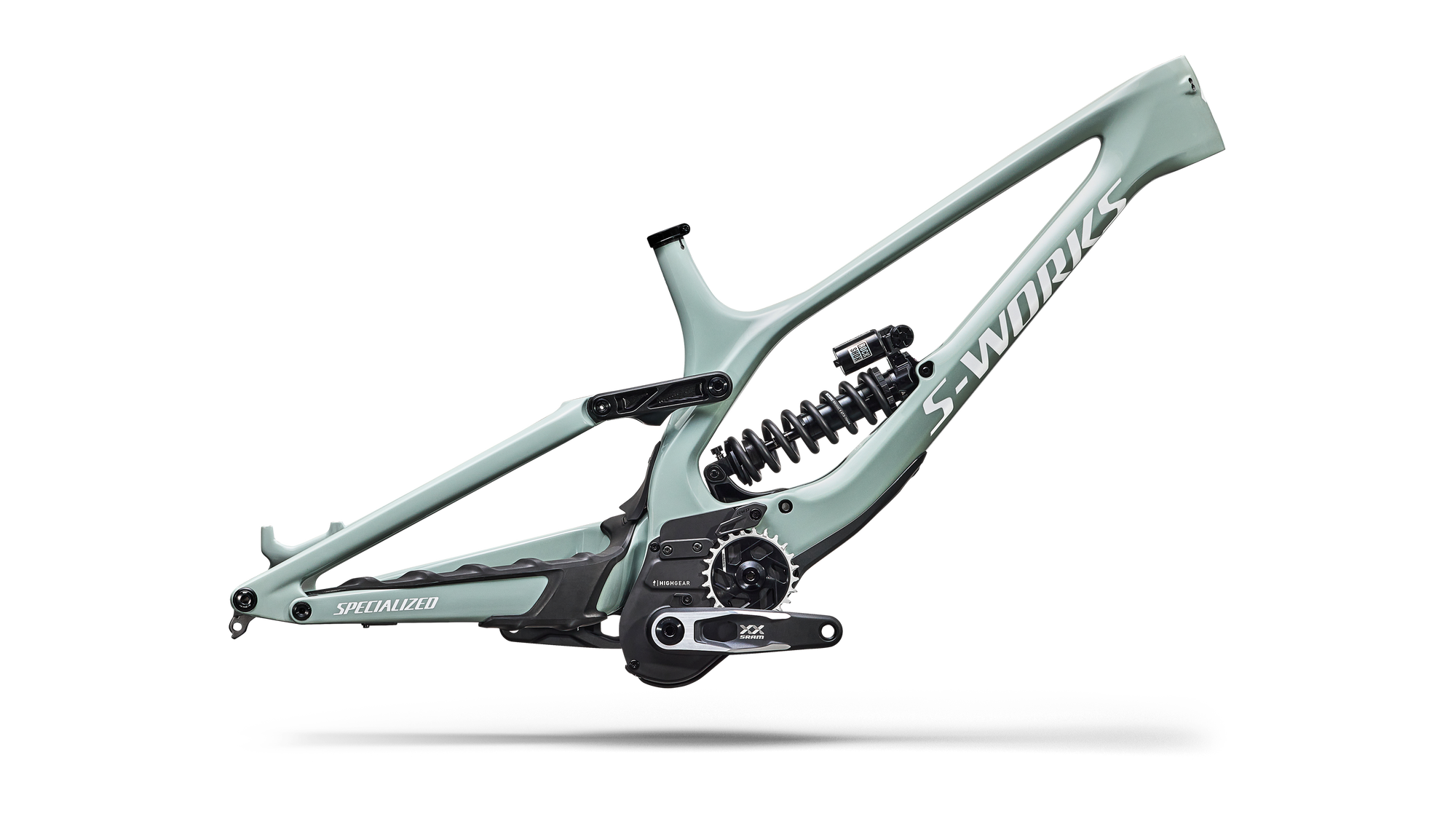 Specialized S-Works Demo 11 Frameset - Gloss Agave Grey / Metallic White Silver