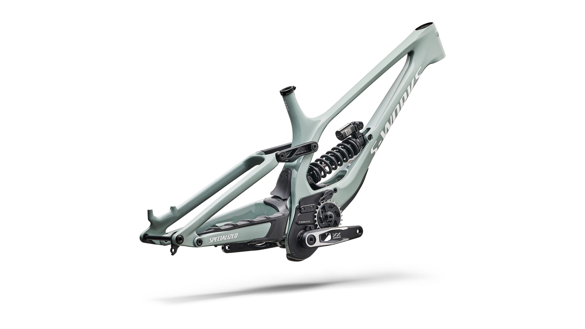 Specialized S-Works Demo 11 Frameset - Gloss Agave Grey / Metallic White Silver