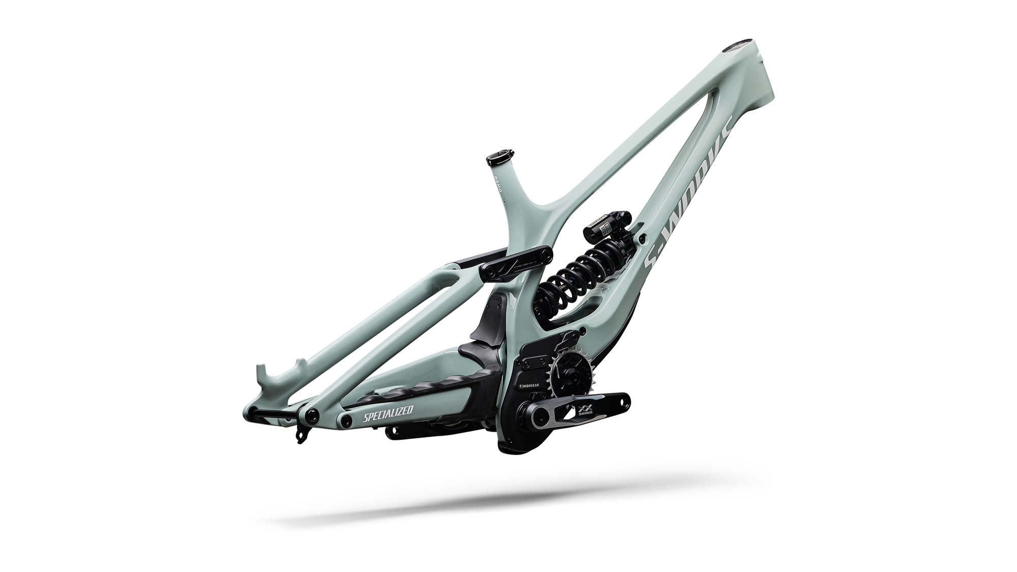 Specialized S-Works Demo 11 Frameset - Gloss Agave Grey / Metallic White Silver