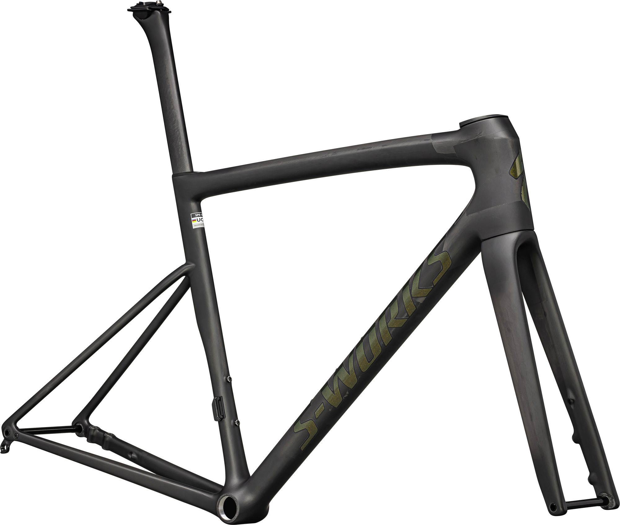 Specialized S-Works Tarmac SL8 Frameset - Ready to Paint - Satin Carbon Rtp / Chameleon Snake Eye