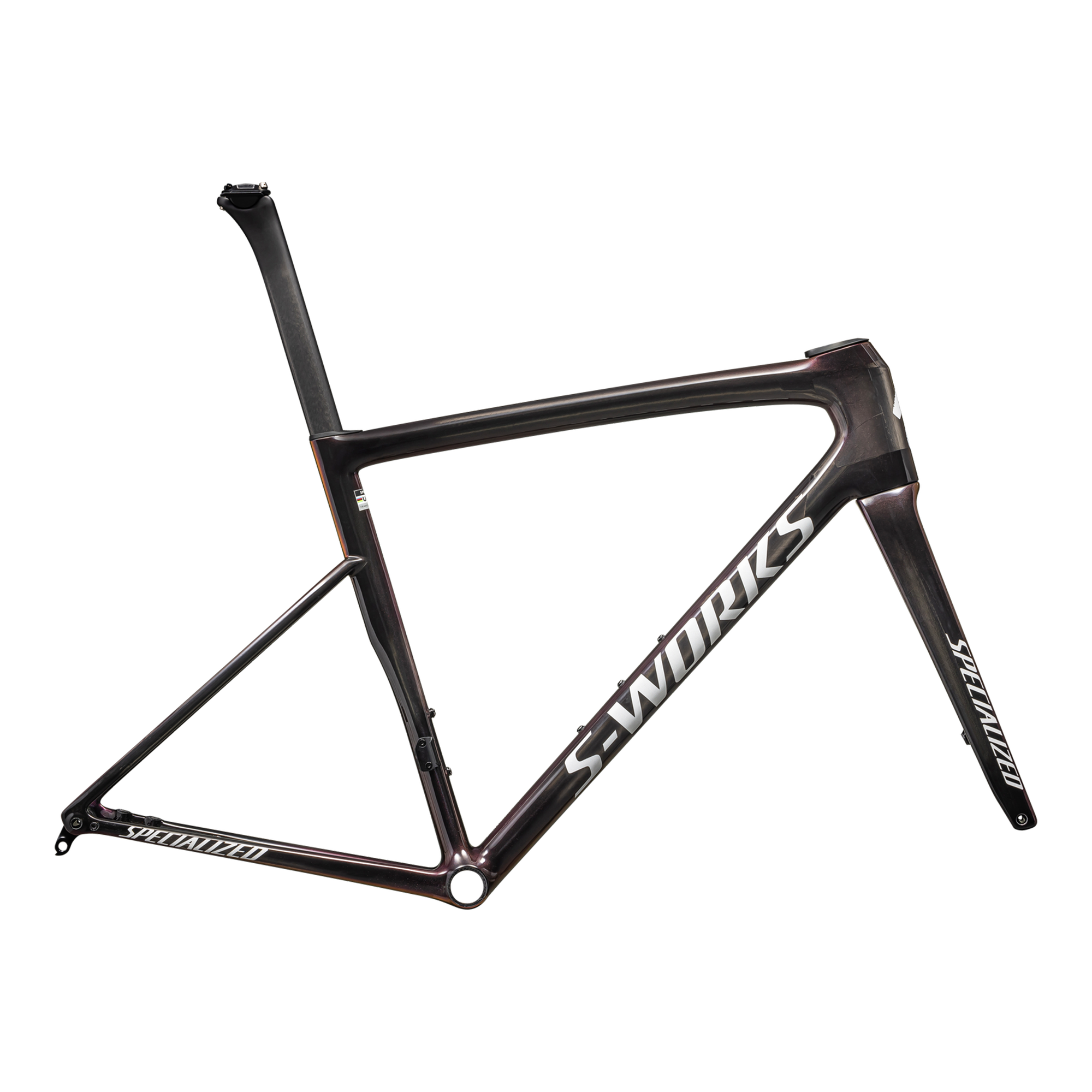 Specialized S-Works Tarmac SL8 Frameset - FACT 12r Carbon - Gloss Carbon / Viavi Maganta Gold / Chaos Red Pearl / White