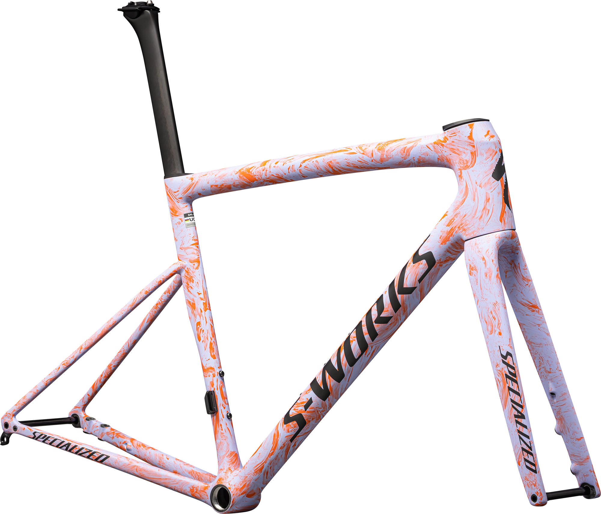 Specialized S-Works Tarmac SL8 Frameset - FACT 12r Carbon - Satin Powder Indigo / Amber Glow Strata / Obsidian