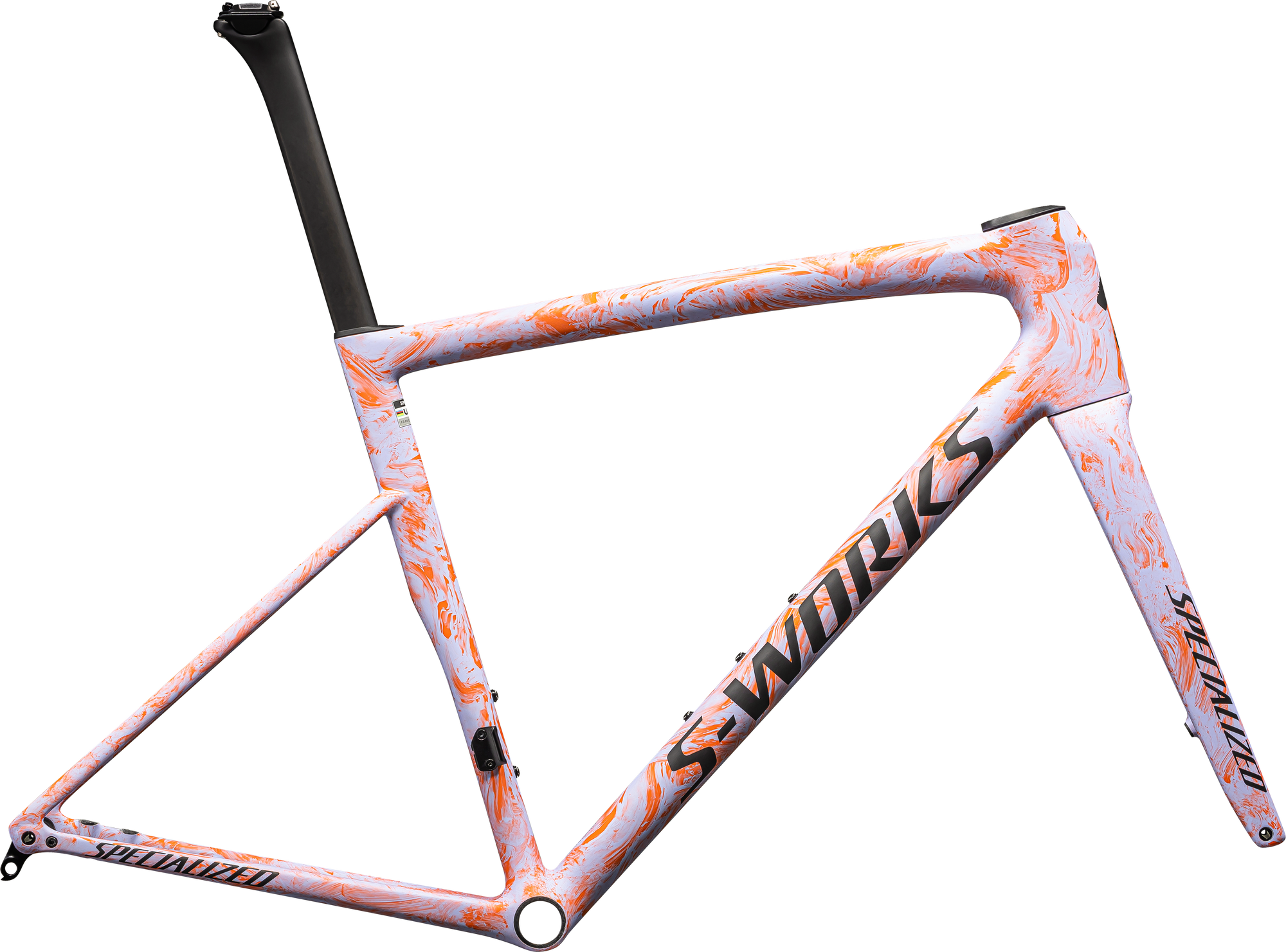 Specialized S-Works Tarmac SL8 Frameset - FACT 12r Carbon - Satin Powder Indigo / Amber Glow Strata / Obsidian