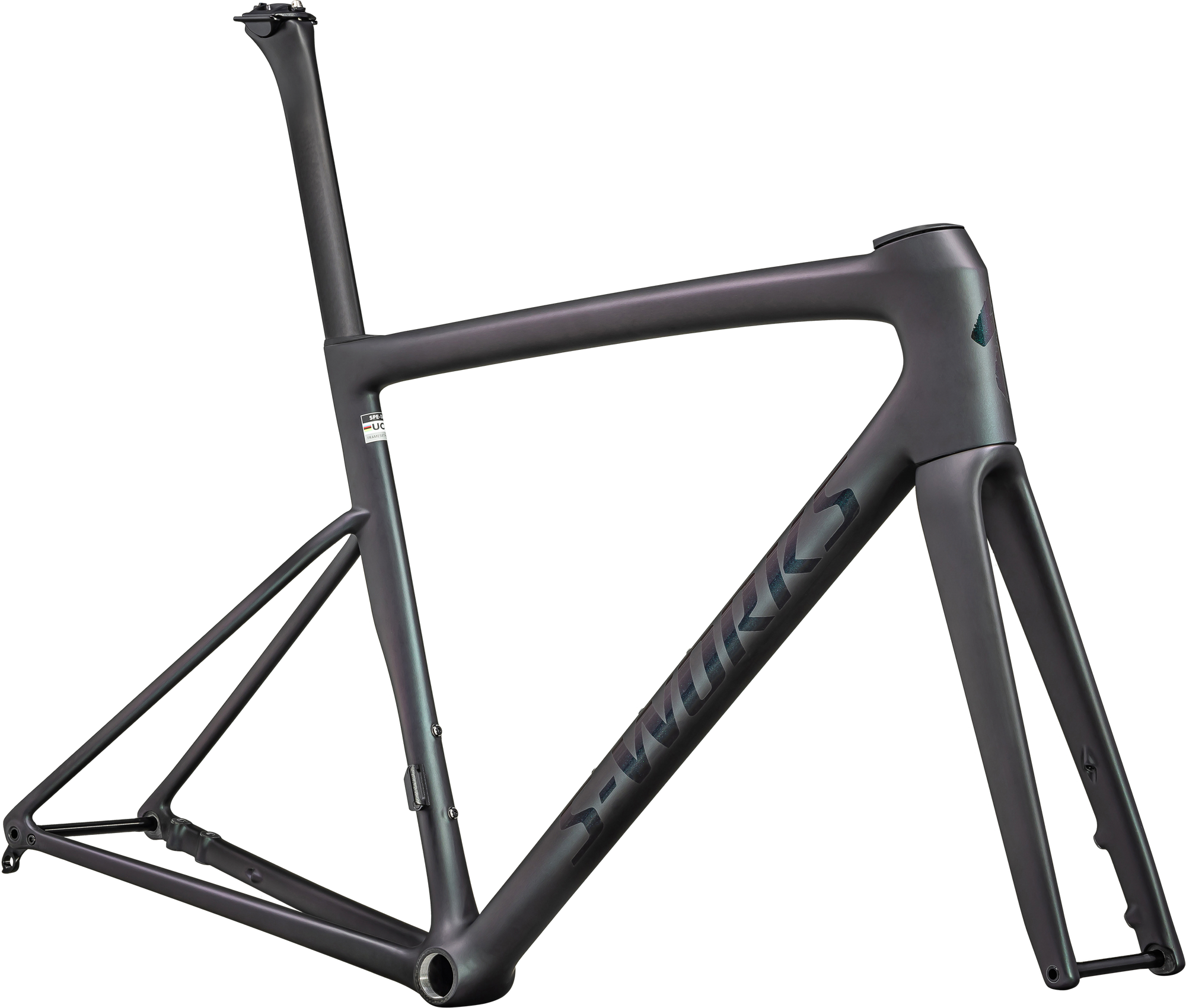 Specialized S-Works Tarmac SL8 Frameset - FACT 12r Carbon - Satin Carbon/Black Tint Over Chameleon Blend/Supernova
