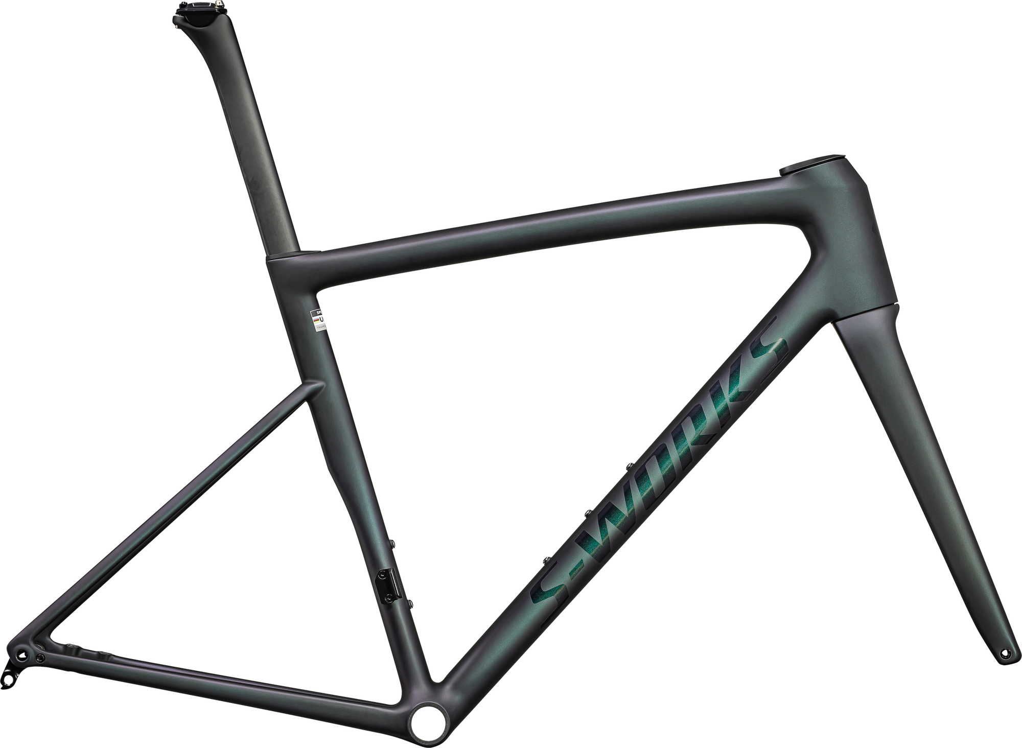 Specialized S-Works Tarmac SL8 Frameset - FACT 12r Carbon - Satin Carbon/Black Tint Over Chameleon Blend/Supernova