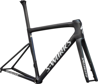 Specialized S-Works Tarmac SL8 Frameset - FACT 12r Carbon - Satin Carbon / Viavi Cynan Blue / Viavi Silver-Blue Pearl Edge Fade/Gloss Metallic White Silver