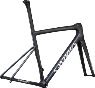 Specialized S-Works Tarmac SL8 Frameset - FACT 12r Carbon - Satin Carbon / Viavi Cynan Blue / Viavi Silver-Blue Pearl Edge Fade/Gloss Metallic White Silver