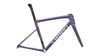 Specialized S-Works Tarmac SL8 Frameset - FACT 12r Carbon - Satin Carbon / Rebel Pink + Deep Lake Metallic Blurred Impasto / Gloss White