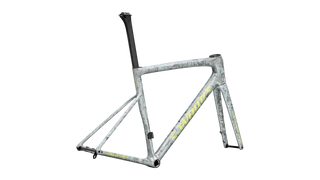 Specialized S-Works Tarmac SL8 Frameset - FACT 12r Carbon - Satin Liquid Silver / Multi-Color Dry Impasto / Gloss Team Yellow Tint