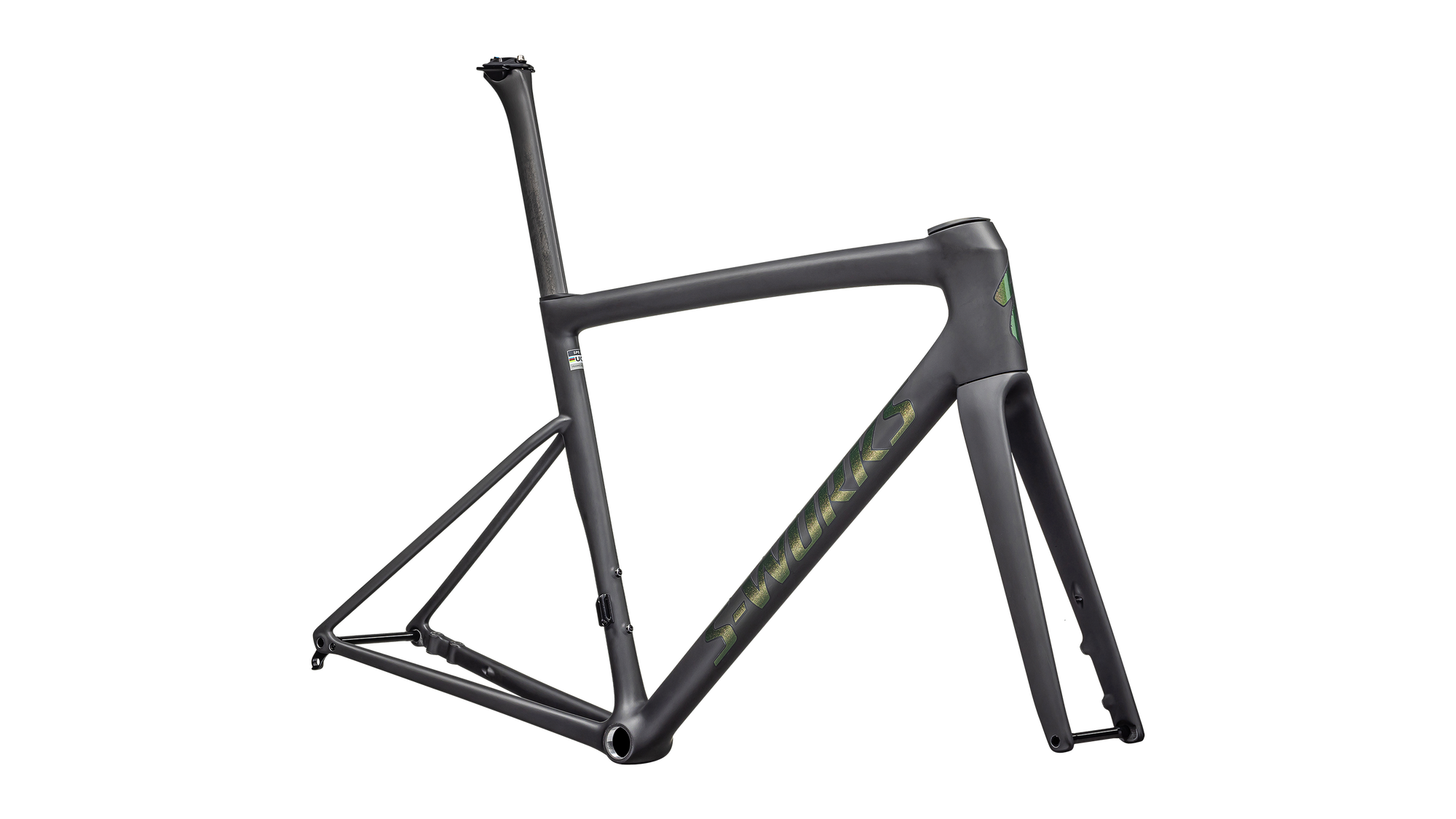 Specialized S-Works Tarmac SL8 Frameset - Ready to Paint - Satin Carbon Rtp / Silver To Green Pearl