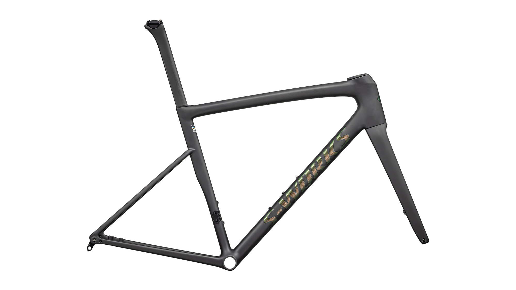 Specialized S-Works Tarmac SL8 Frameset - Ready to Paint - Satin Carbon Rtp / Silver To Green Pearl